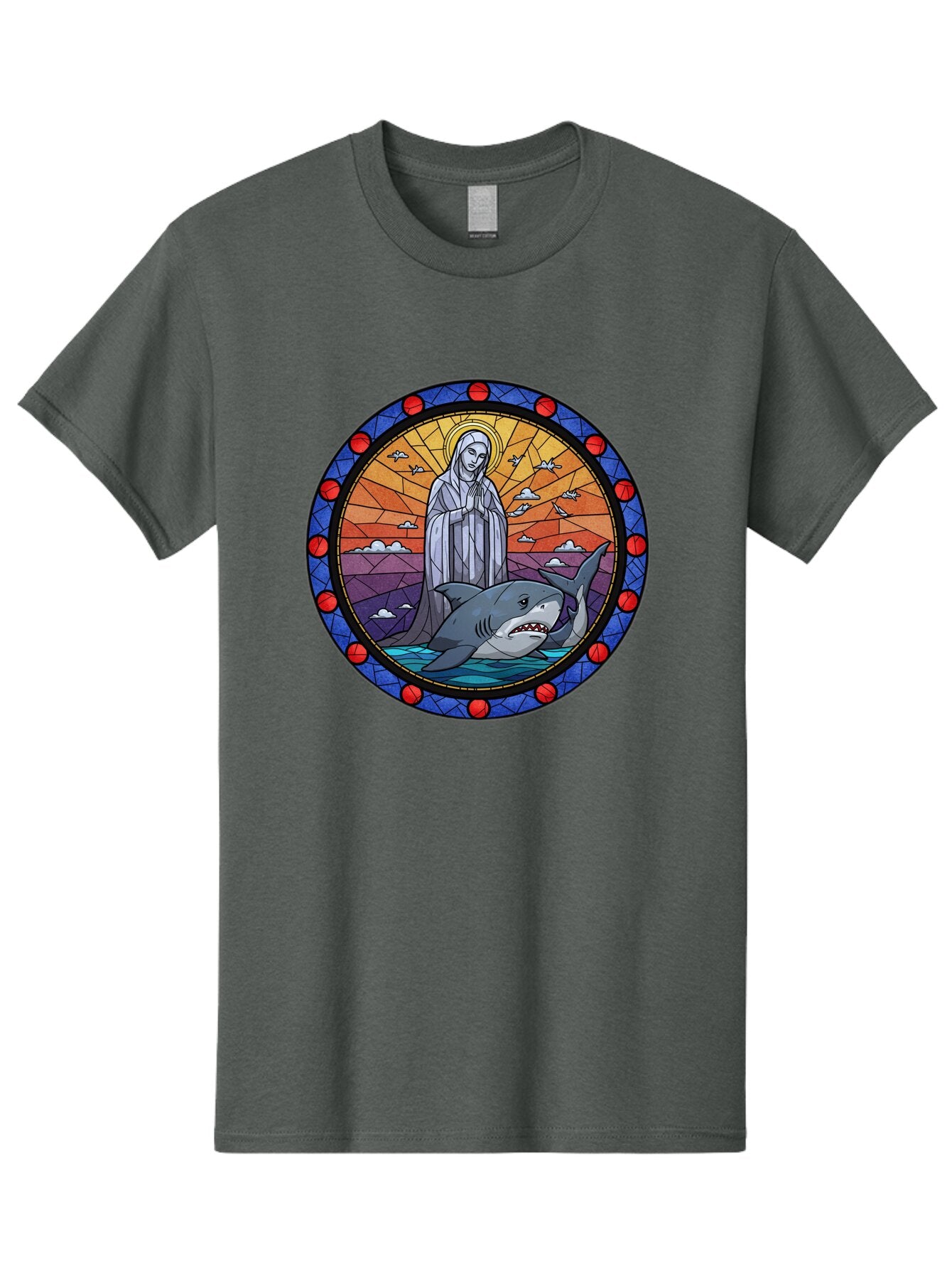 Virgin-Mary-With-Shark Men'S Graphic Tee, 100% Cotton, Comfortable Casual Summer Wear, Machine Washable, Vintage Camera, Old Camera, Antique Camera, Black Camera, Classic Photography, Photography Equipment, Nostalgic Device, Film Camera, Ban924 12