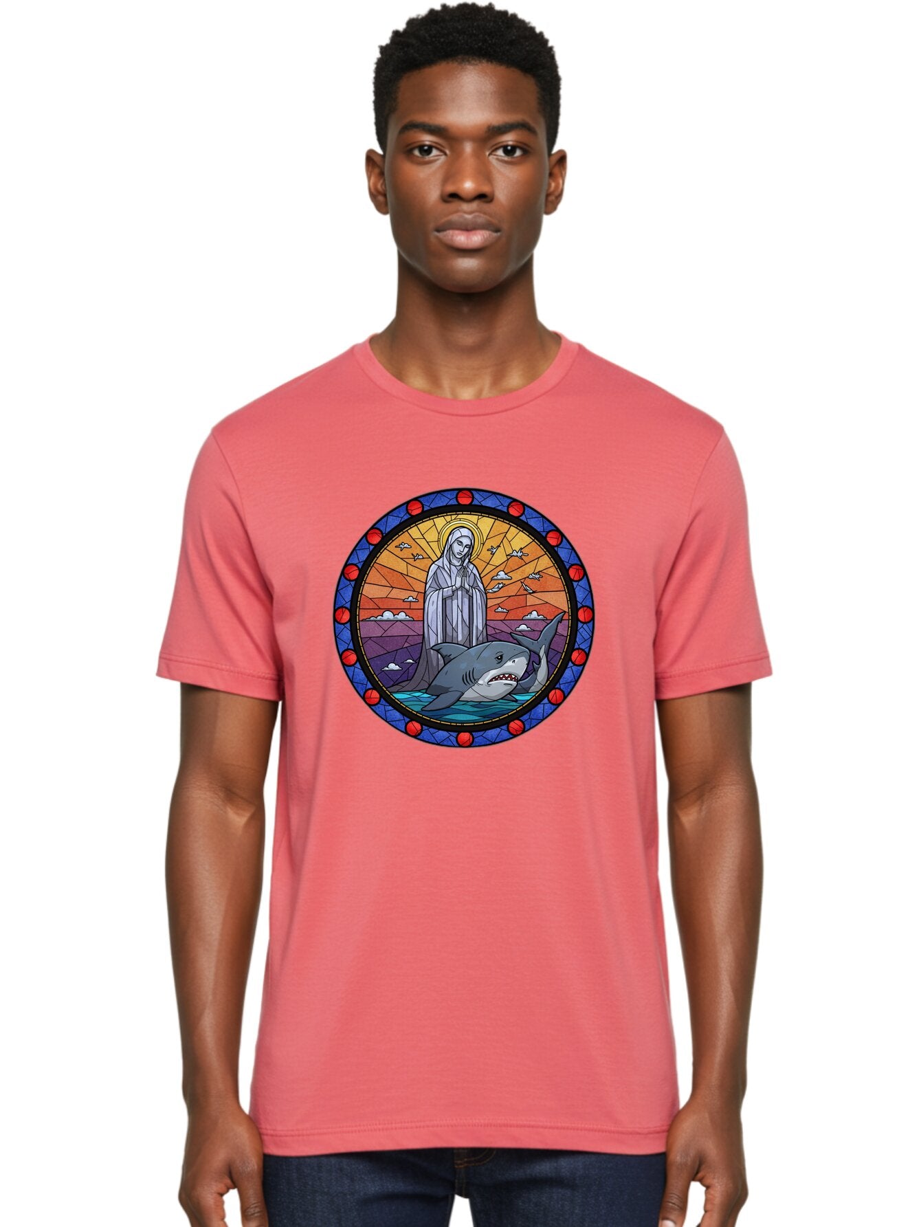 Virgin-Mary-With-Shark Men'S Graphic Tee, 100% Cotton, Comfortable Casual Summer Wear, Machine Washable, Vintage Camera, Old Camera, Antique Camera, Black Camera, Classic Photography, Photography Equipment, Nostalgic Device, Film Camera, Ban924 20