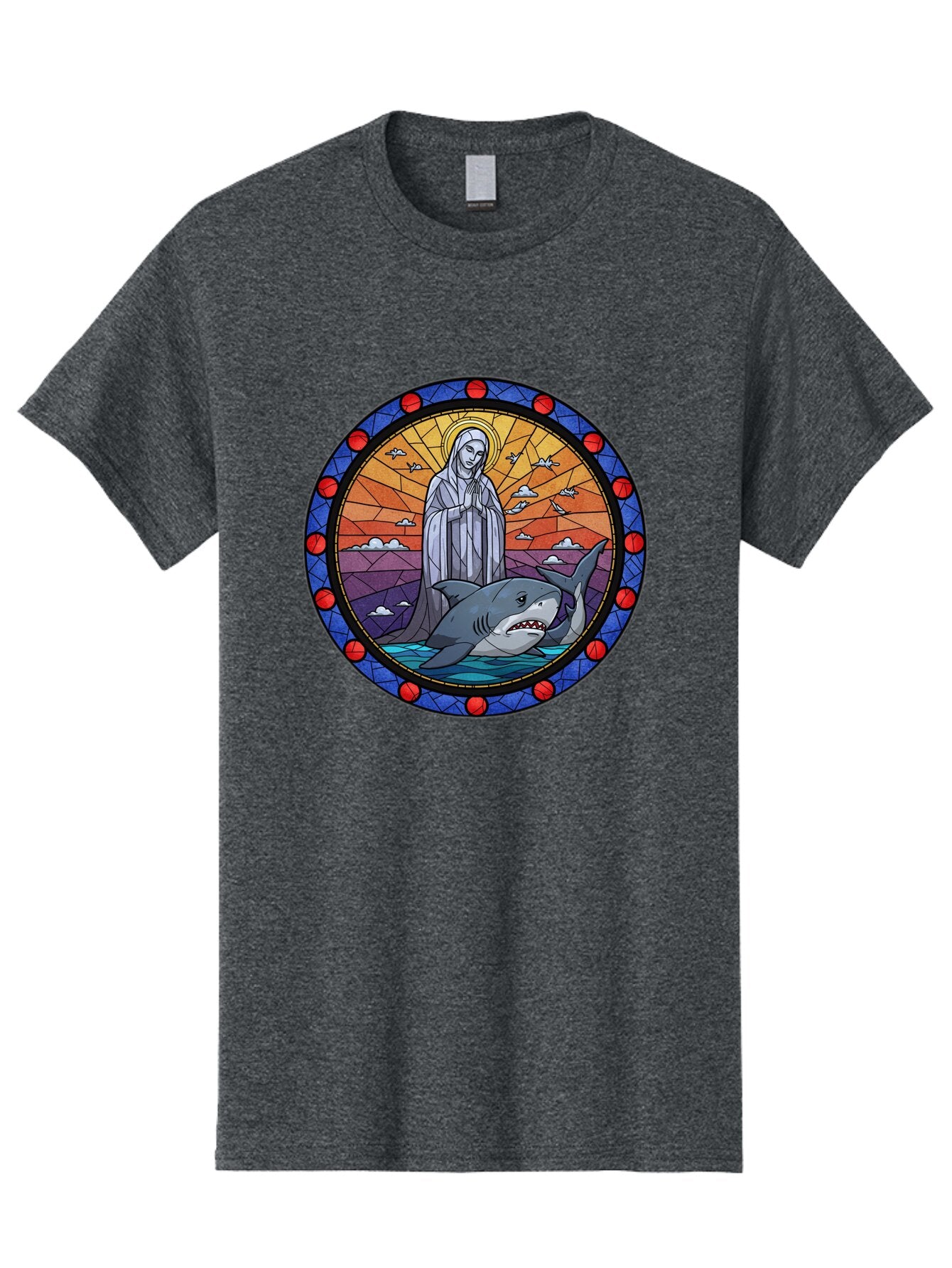 Virgin-Mary-With-Shark Men'S Graphic Tee, 100% Cotton, Comfortable Casual Summer Wear, Machine Washable, Vintage Camera, Old Camera, Antique Camera, Black Camera, Classic Photography, Photography Equipment, Nostalgic Device, Film Camera, Ban924 14