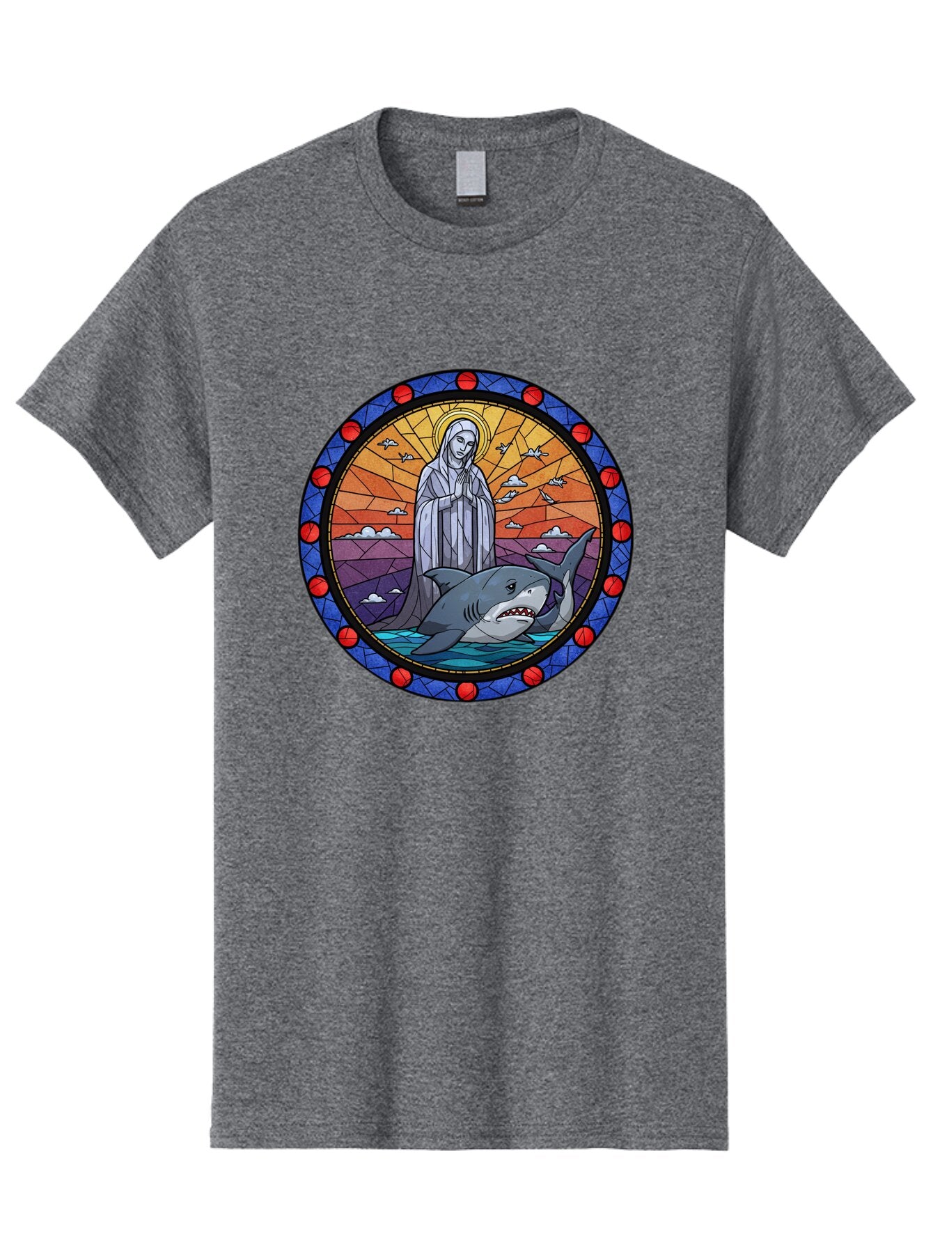 Virgin-Mary-With-Shark Men'S Graphic Tee, 100% Cotton, Comfortable Casual Summer Wear, Machine Washable, Vintage Camera, Old Camera, Antique Camera, Black Camera, Classic Photography, Photography Equipment, Nostalgic Device, Film Camera, Ban924 6
