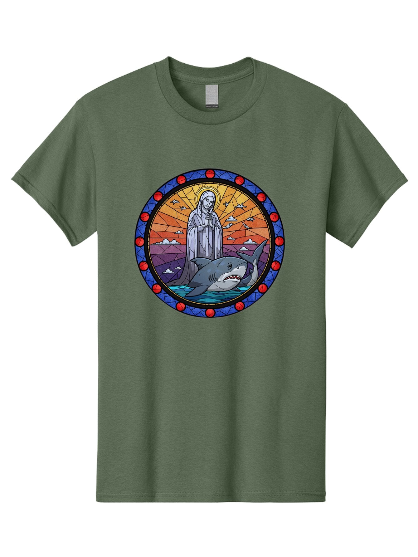 Virgin-Mary-With-Shark Men'S Graphic Tee, 100% Cotton, Comfortable Casual Summer Wear, Machine Washable, Vintage Camera, Old Camera, Antique Camera, Black Camera, Classic Photography, Photography Equipment, Nostalgic Device, Film Camera, Ban924 8