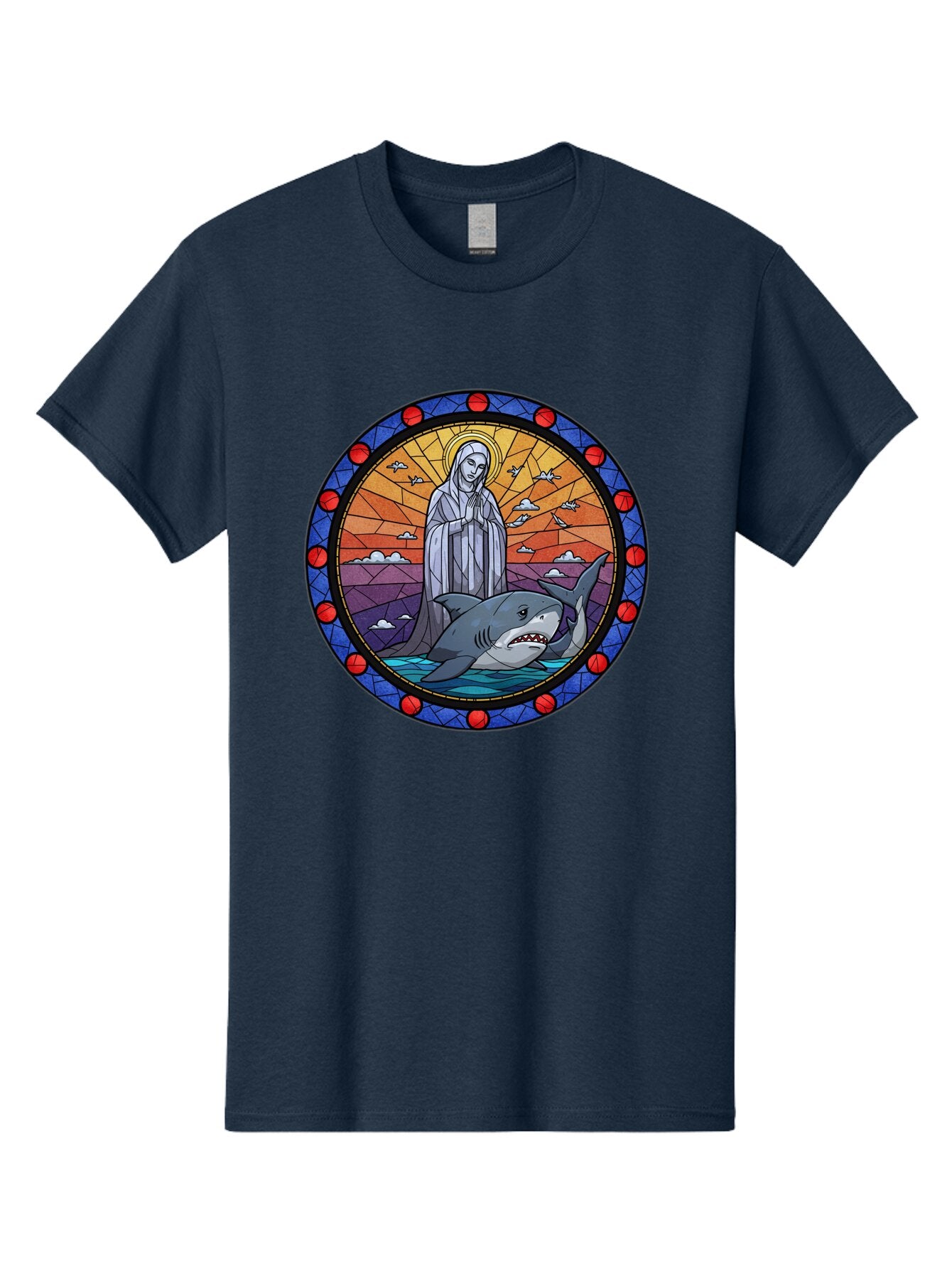 Virgin-Mary-With-Shark Men'S Graphic Tee, 100% Cotton, Comfortable Casual Summer Wear, Machine Washable, Vintage Camera, Old Camera, Antique Camera, Black Camera, Classic Photography, Photography Equipment, Nostalgic Device, Film Camera, Ban924 9