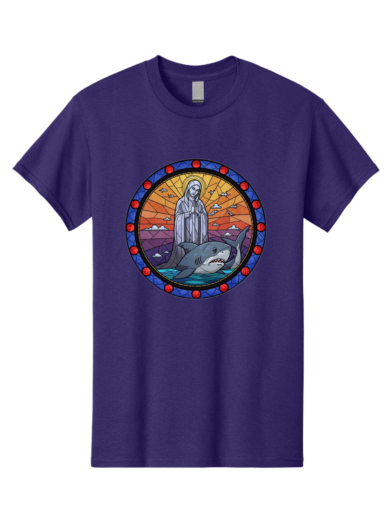 Virgin-Mary-With-Shark Men'S Graphic Tee, 100% Cotton, Comfortable Casual Summer Wear, Machine Washable, Vintage Camera, Old Camera, Antique Camera, Black Camera, Classic Photography, Photography Equipment, Nostalgic Device, Film Camera, Ban924 3