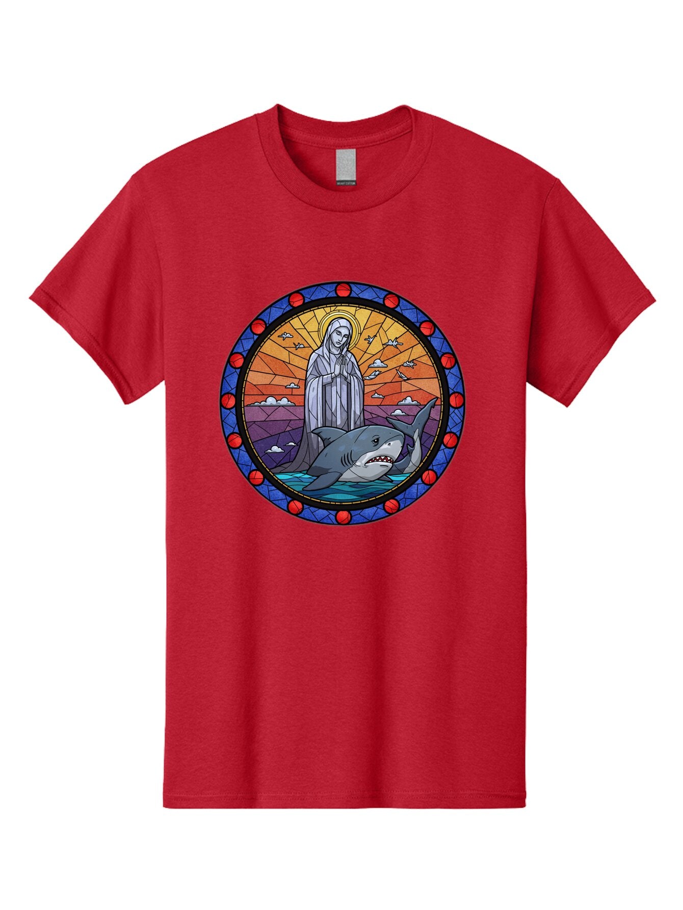 Virgin-Mary-With-Shark Men'S Graphic Tee, 100% Cotton, Comfortable Casual Summer Wear, Machine Washable, Vintage Camera, Old Camera, Antique Camera, Black Camera, Classic Photography, Photography Equipment, Nostalgic Device, Film Camera, Ban924