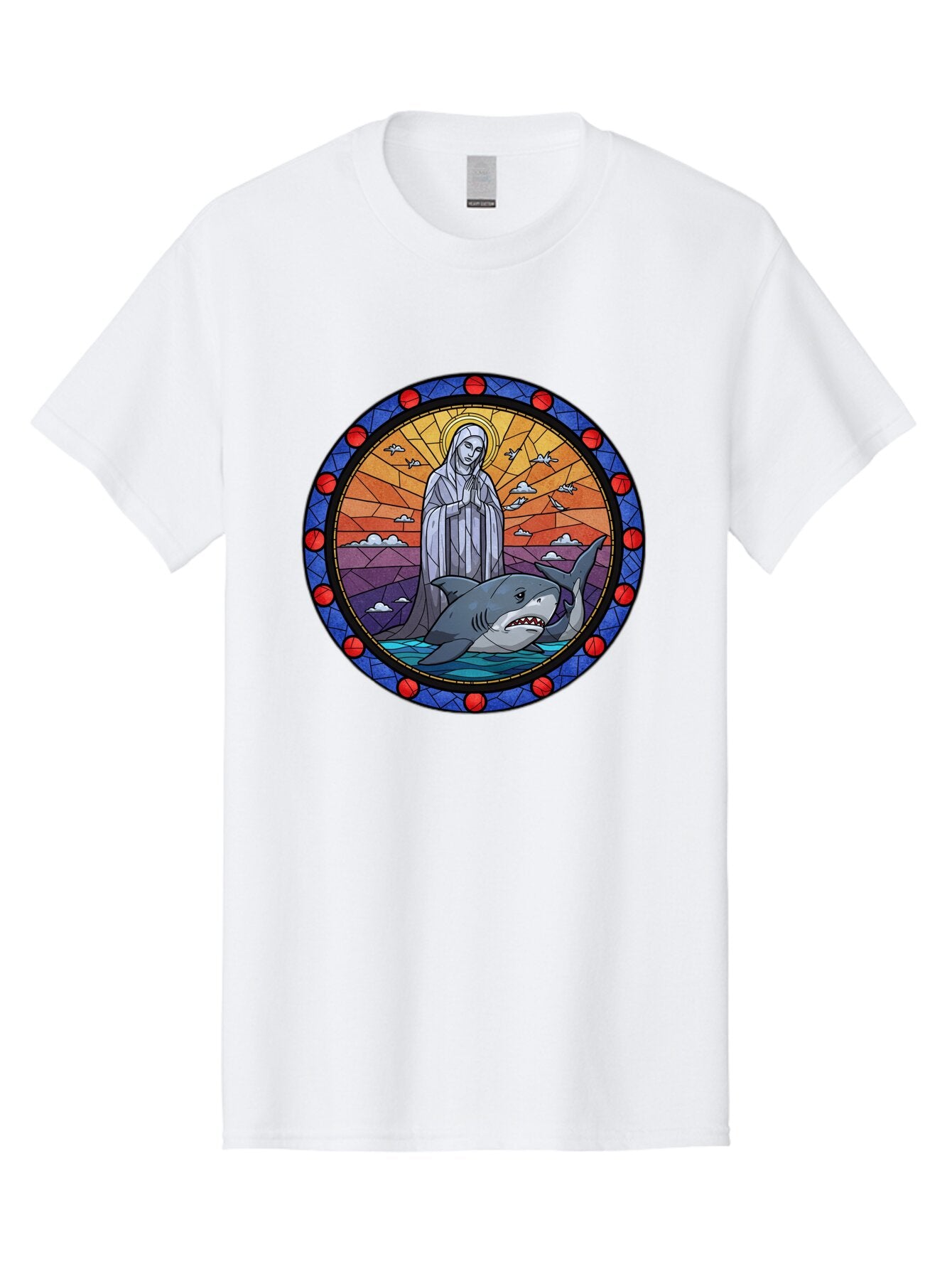 Virgin-Mary-With-Shark Men'S Graphic Tee, 100% Cotton, Comfortable Casual Summer Wear, Machine Washable, Vintage Camera, Old Camera, Antique Camera, Black Camera, Classic Photography, Photography Equipment, Nostalgic Device, Film Camera, Ban924 10