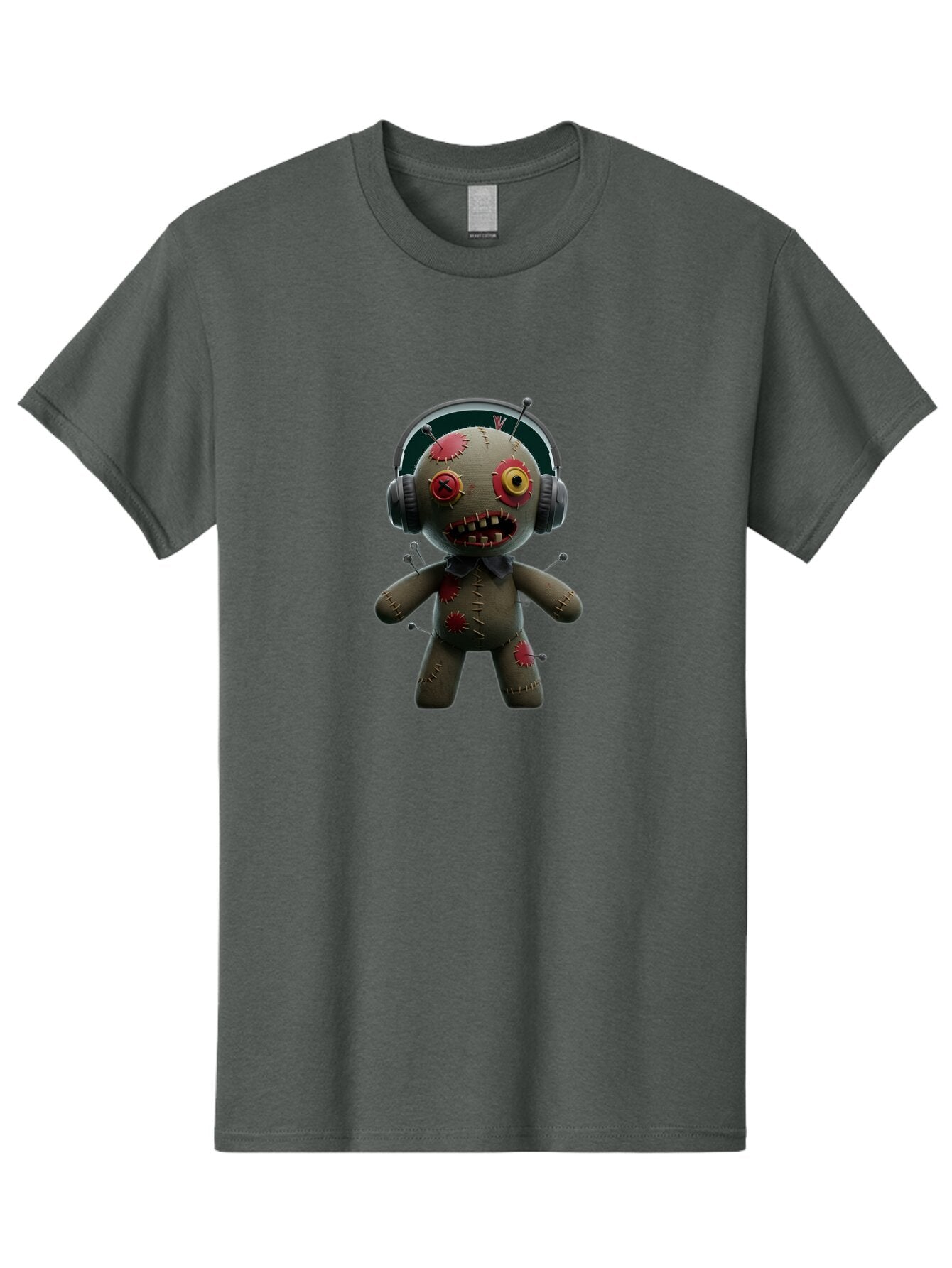 Voodoo-Doll-With-Headphones-1 Men'S Graphic Tee, 100% Cotton, Comfortable Casual Summer Wear, Machine Washable, Vintage Camera, Old Camera, Antique Camera, Black Camera, Classic Photography, Photography Equipment, Nostalgic Device, Ban942 3