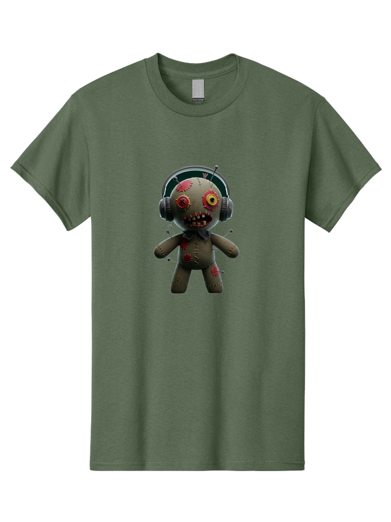 Voodoo-Doll-With-Headphones-1 Men'S Graphic Tee, 100% Cotton, Comfortable Casual Summer Wear, Machine Washable, Vintage Camera, Old Camera, Antique Camera, Black Camera, Classic Photography, Photography Equipment, Nostalgic Device, Ban942 11