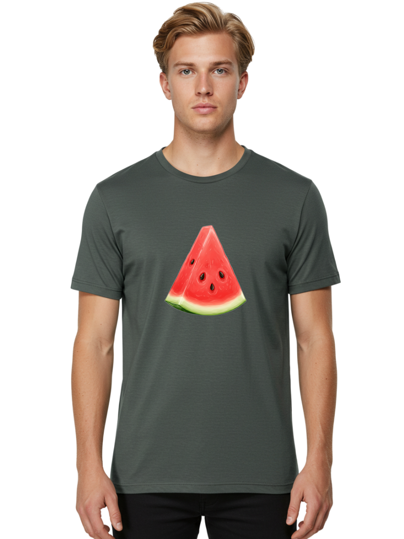 Watermelon-Slice Men'S Graphic Tee, 100% Cotton, Comfortable Casual Summer Wear, Machine Washable, Vintage Camera, Old Camera, Antique Camera, Black Camera, Classic Photography, Photography Equipment, Nostalgic Device, Film Camera, Camera Art Ban967 16