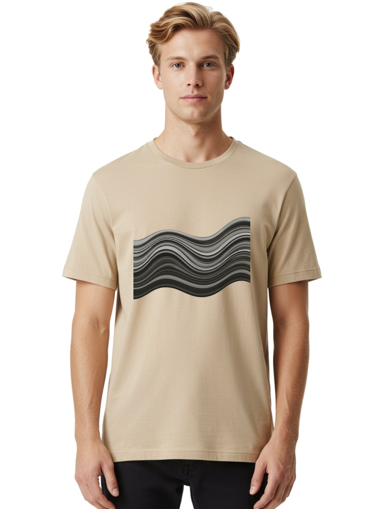 Wavy-Lines Men'S Graphic Tee, 100% Cotton, Comfortable Casual Summer Wear, Machine Washable, Vintage Camera, Old Camera, Antique Camera, Black Camera, Classic Photography, Photography Equipment, Nostalgic Device, Film Camera, Camera Art Ban969 24