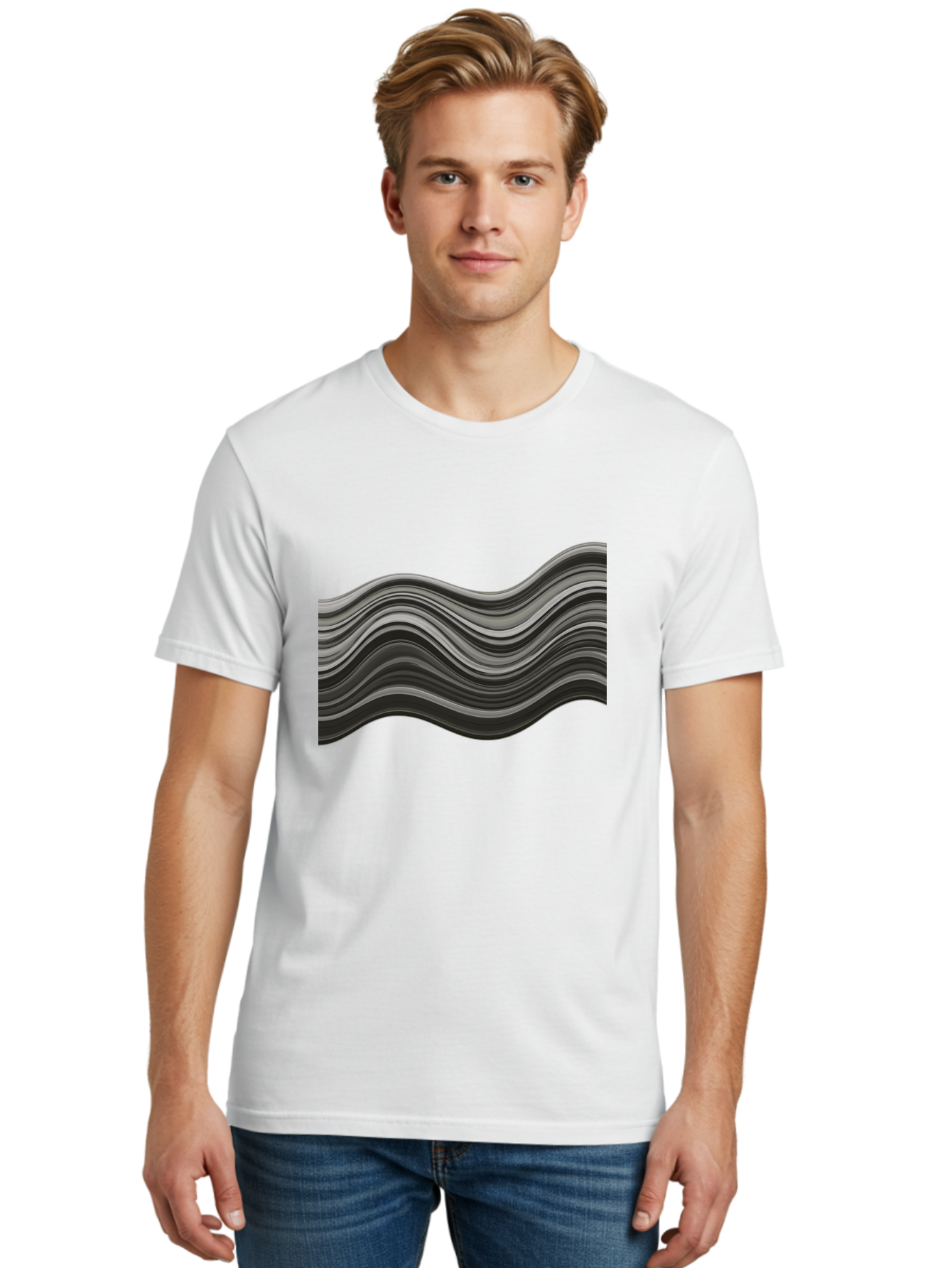 Wavy-Lines Men'S Graphic Tee, 100% Cotton, Comfortable Casual Summer Wear, Machine Washable, Vintage Camera, Old Camera, Antique Camera, Black Camera, Classic Photography, Photography Equipment, Nostalgic Device, Film Camera, Camera Art Ban969 29