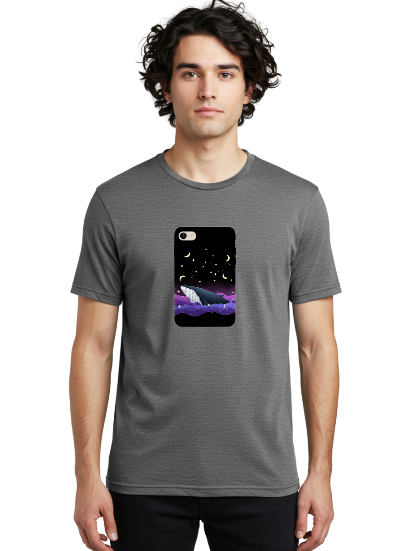 Whale-Phone-Case Men'S Graphic Tee, 100% Cotton, Comfortable Casual Summer Wear, Machine Washable, Vintage Camera, Old Camera, Antique Camera, Black Camera, Classic Photography, Photography Equipment, Nostalgic Device, Film Camera, Camera Art Ban971 25