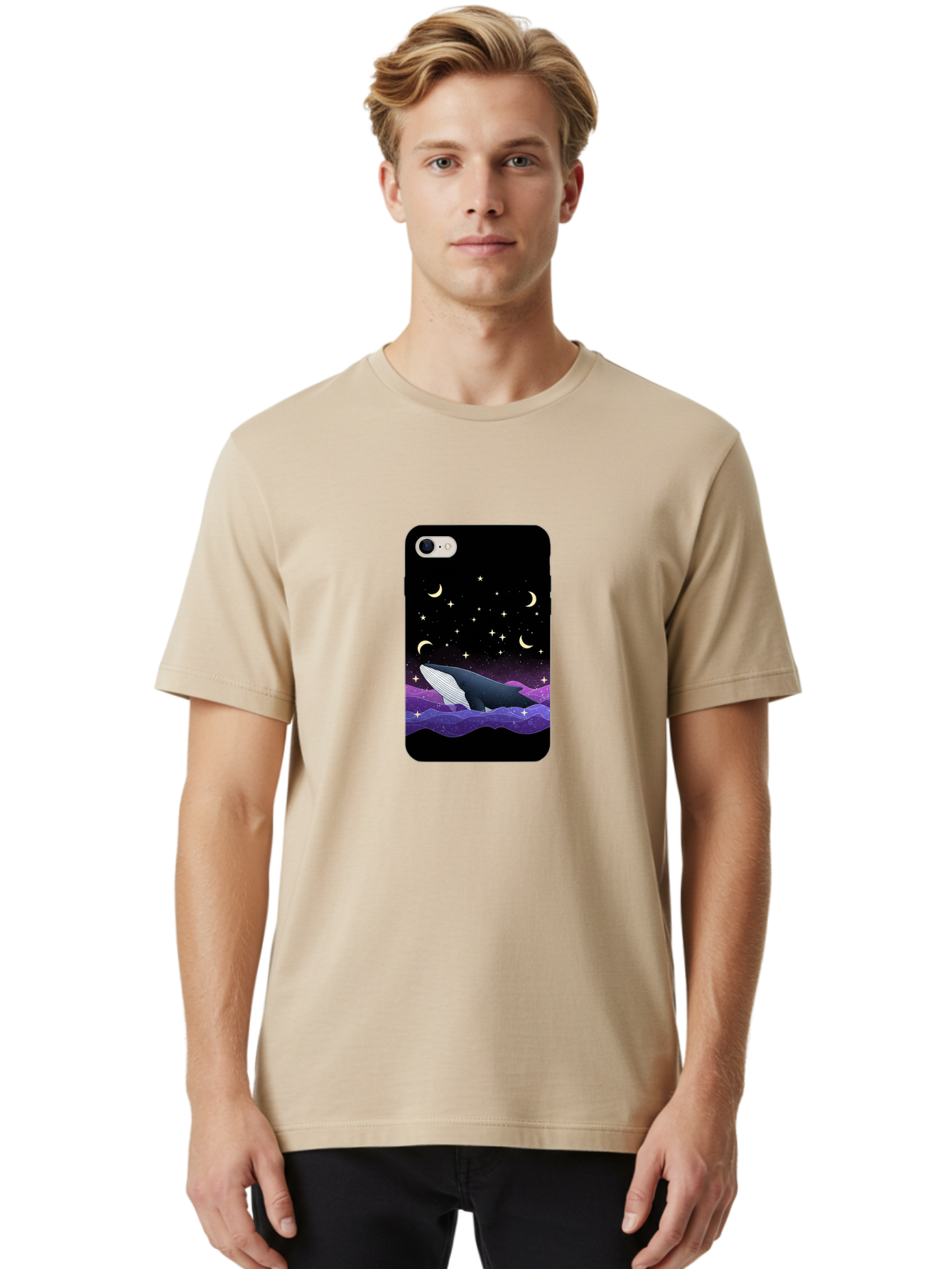 Whale-Phone-Case Men'S Graphic Tee, 100% Cotton, Comfortable Casual Summer Wear, Machine Washable, Vintage Camera, Old Camera, Antique Camera, Black Camera, Classic Photography, Photography Equipment, Nostalgic Device, Film Camera, Camera Art Ban971 30
