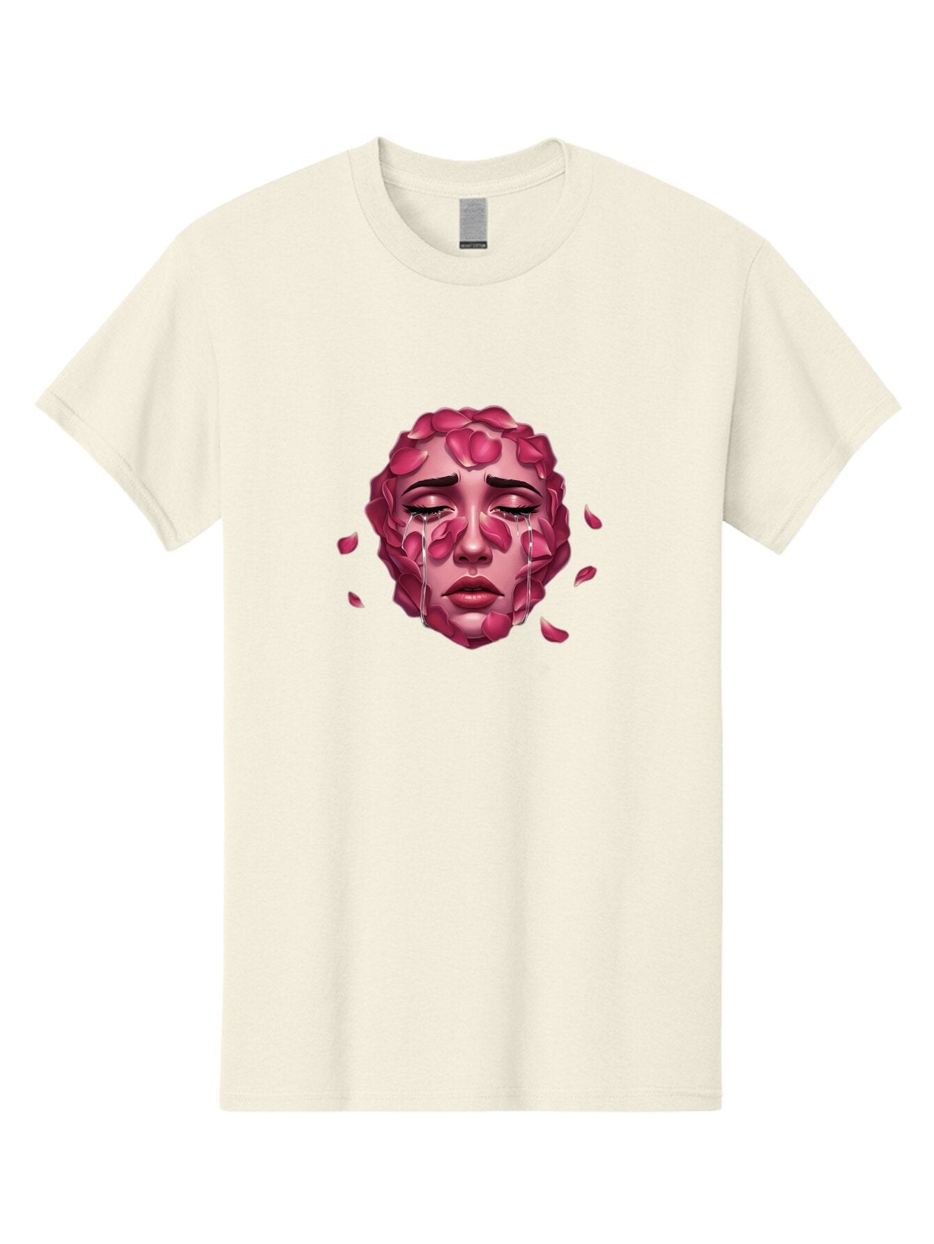 Woman-S-Face-With-Rose-Petals-And-Tears Men'S Graphic Tee, 100% Cotton, Comfortable Casual Summer Wear, Machine Washable, Vintage Camera, Old Camera, Antique Camera, Black Camera, Classic Photography, Photography Equipment, Nostalgic Device, Ban989 8