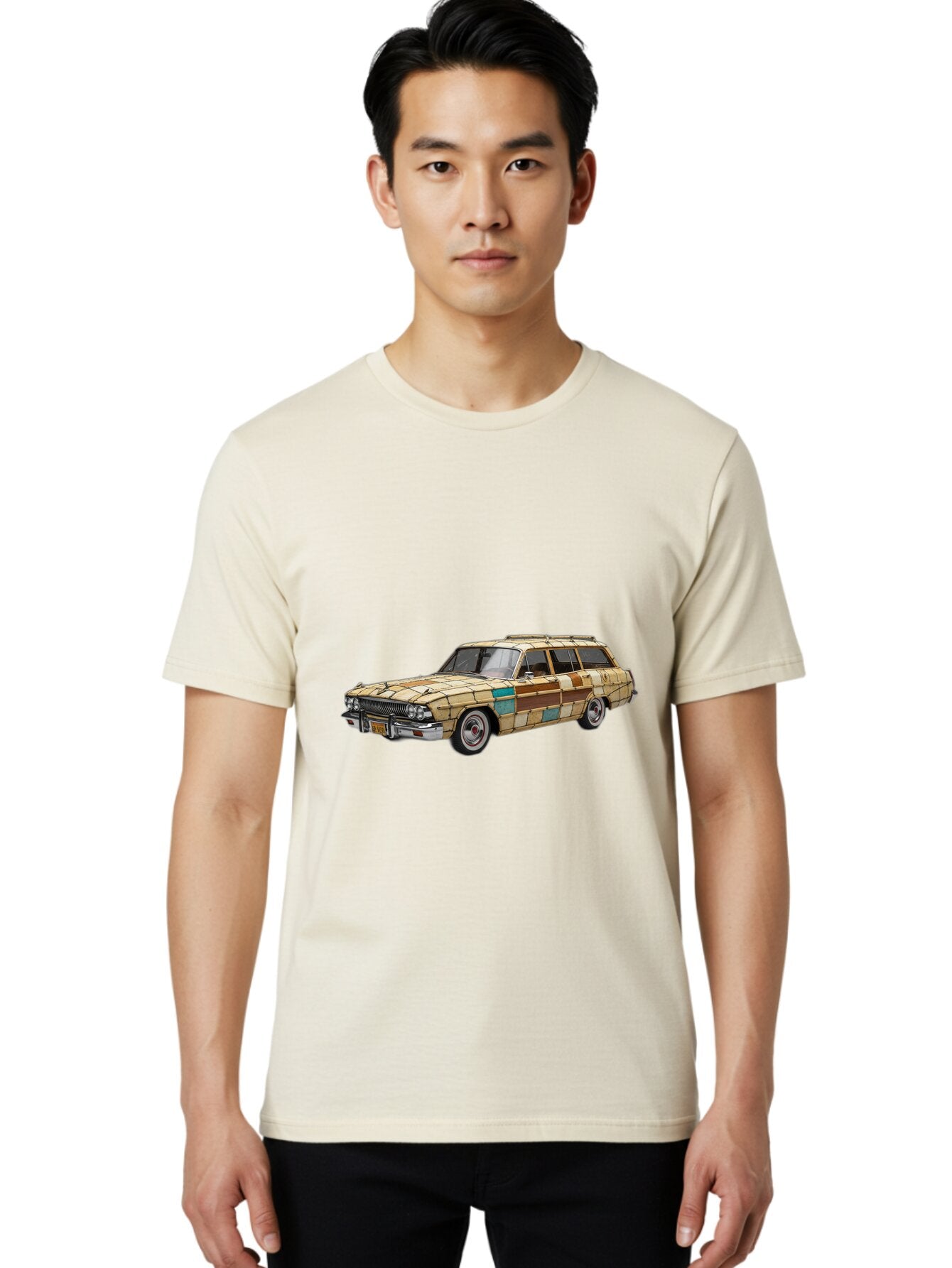 Wood-Panel-Station-Wagon Men'S Graphic Tee, 100% Cotton, Comfortable Casual Summer Wear, Machine Washable, Vintage Camera, Old Camera, Antique Camera, Black Camera, Classic Photography, Photography Equipment, Nostalgic Device, Film Camera, Ban990 28