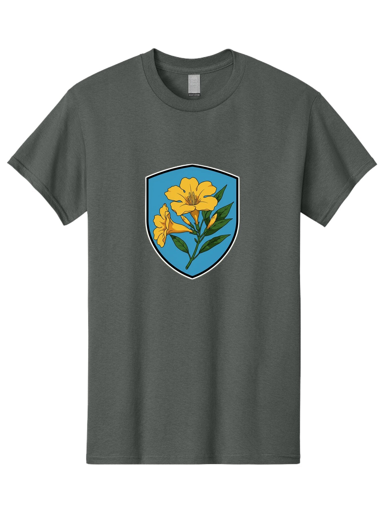 Yellow-Flowers-Shield Men'S Graphic Tee, 100% Cotton, Comfortable Casual Summer Wear, Machine Washable, Vintage Camera, Old Camera, Antique Camera, Black Camera, Classic Photography, Photography Equipment, Nostalgic Device, Film Camera, Ban998 10