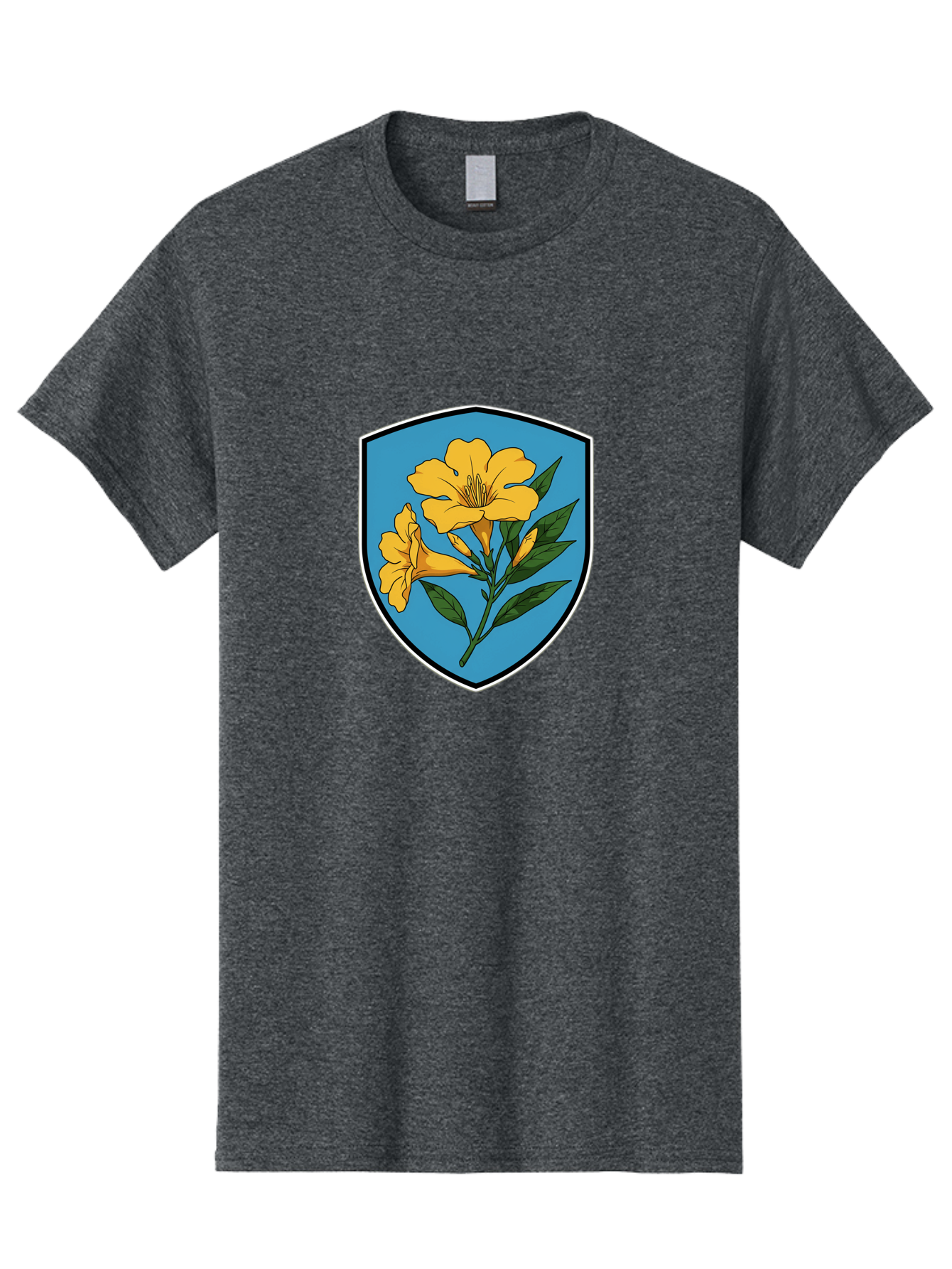 Yellow-Flowers-Shield Men'S Graphic Tee, 100% Cotton, Comfortable Casual Summer Wear, Machine Washable, Vintage Camera, Old Camera, Antique Camera, Black Camera, Classic Photography, Photography Equipment, Nostalgic Device, Film Camera, Ban998 3