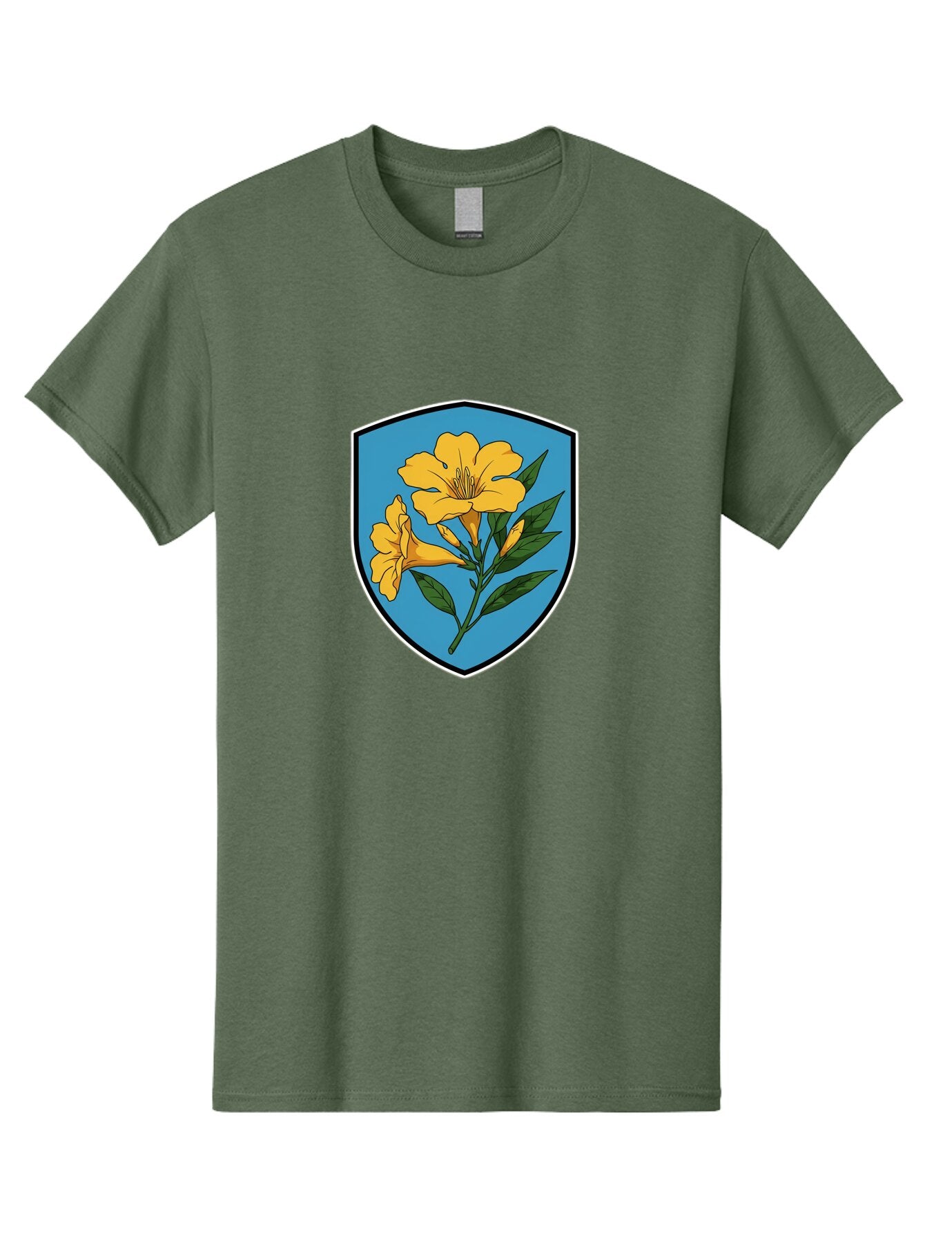 Yellow-Flowers-Shield Men'S Graphic Tee, 100% Cotton, Comfortable Casual Summer Wear, Machine Washable, Vintage Camera, Old Camera, Antique Camera, Black Camera, Classic Photography, Photography Equipment, Nostalgic Device, Film Camera, Ban998 13