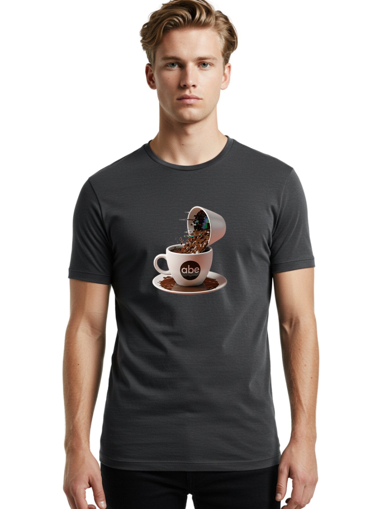 Abe-Coffee-Cup Men'S Graphic Tee, 100% Cotton, Comfortable Casual Summer Wear, Machine Washable, Vintage Camera, Old Camera, Antique Camera, Black Camera, Classic Photography, Photography Equipment, Nostalgic Device, Film Camera, Camera Art Bao030 25