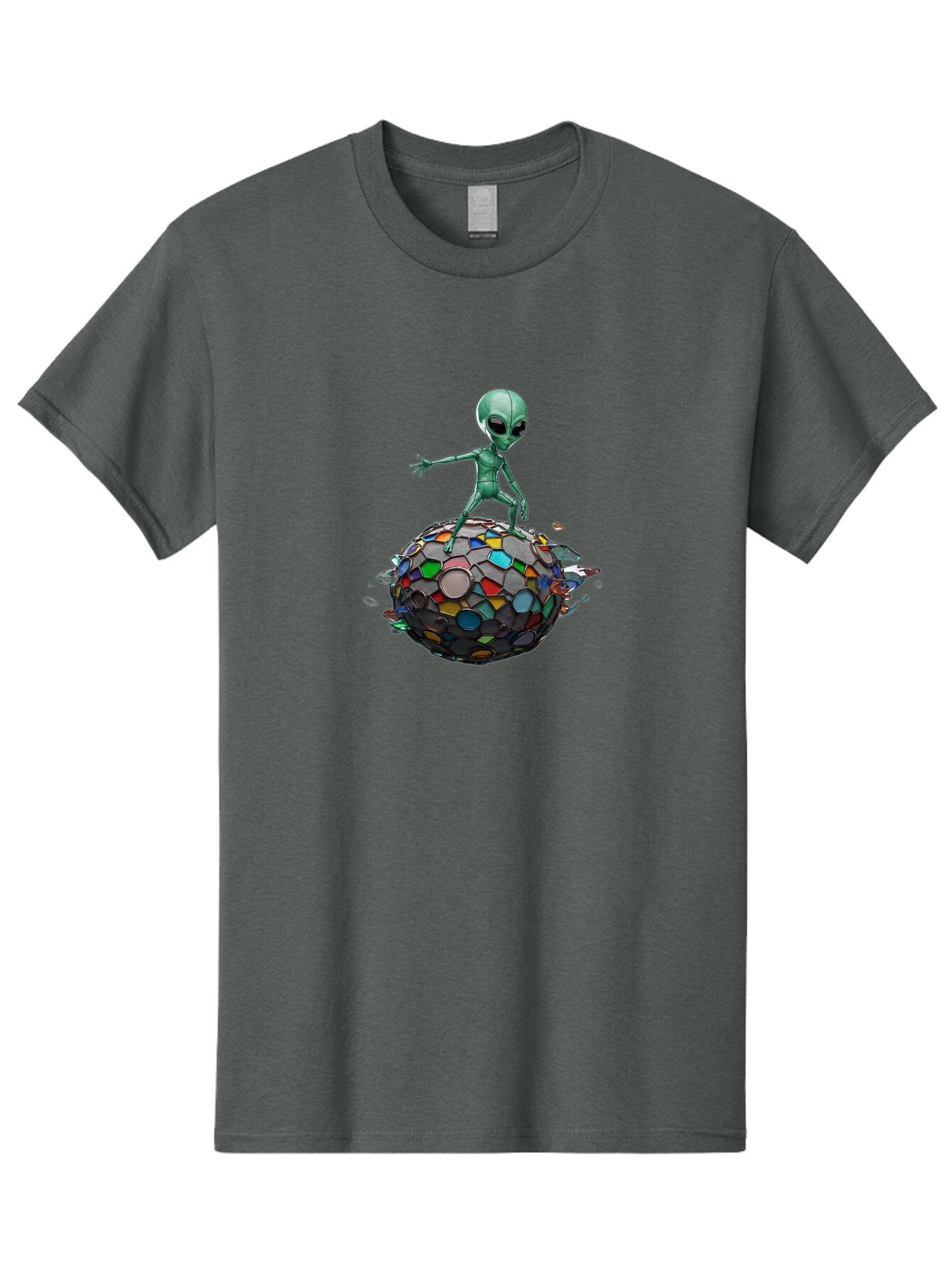 Alien-On-Mosaic-Globe Men'S Graphic Tee, 100% Cotton, Comfortable Casual Summer Wear, Machine Washable, Vintage Camera, Old Camera, Antique Camera, Black Camera, Classic Photography, Photography Equipment, Nostalgic Device, Film Camera, Bao041 9