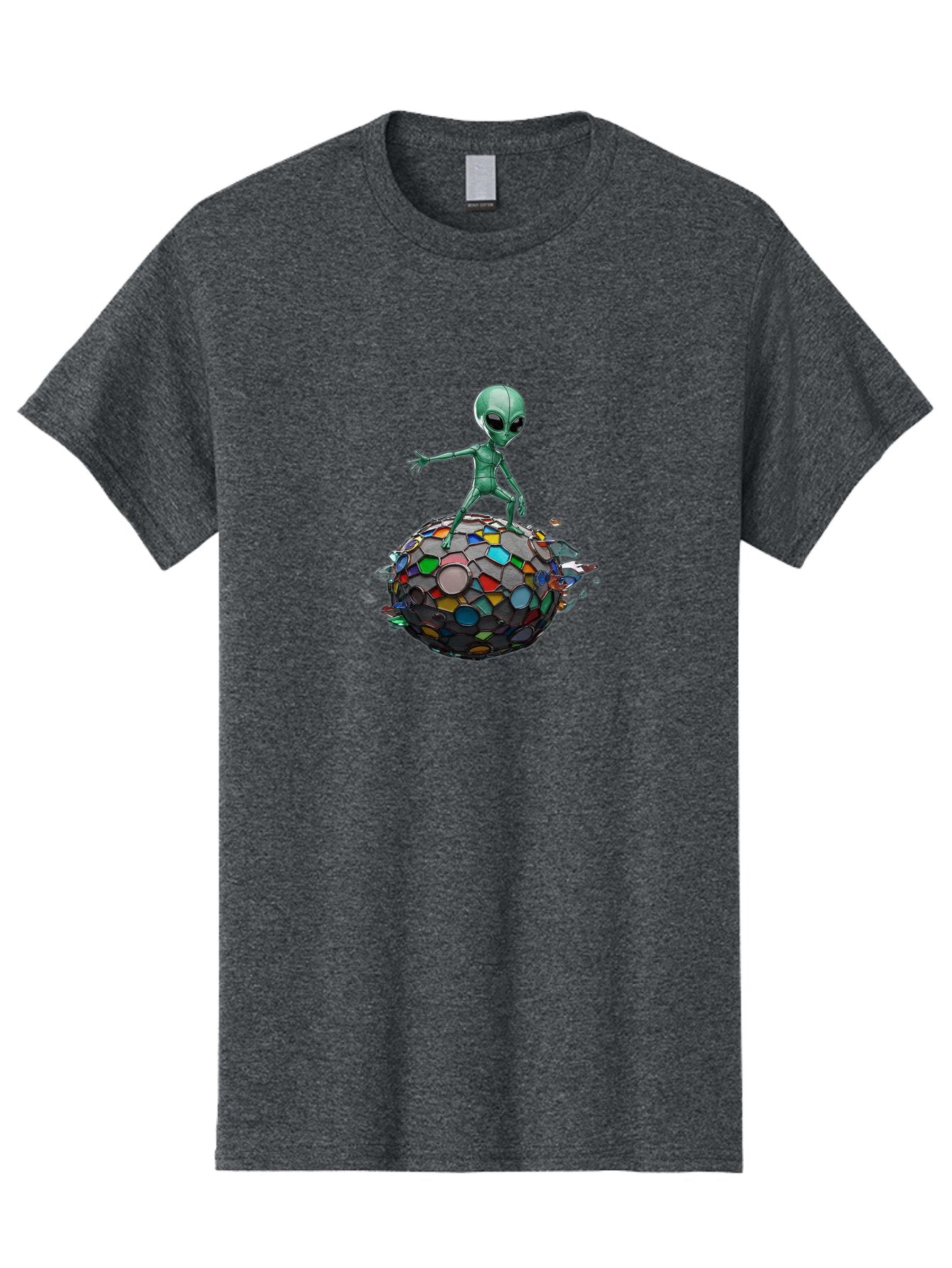 Alien-On-Mosaic-Globe Men'S Graphic Tee, 100% Cotton, Comfortable Casual Summer Wear, Machine Washable, Vintage Camera, Old Camera, Antique Camera, Black Camera, Classic Photography, Photography Equipment, Nostalgic Device, Film Camera, Bao041 12