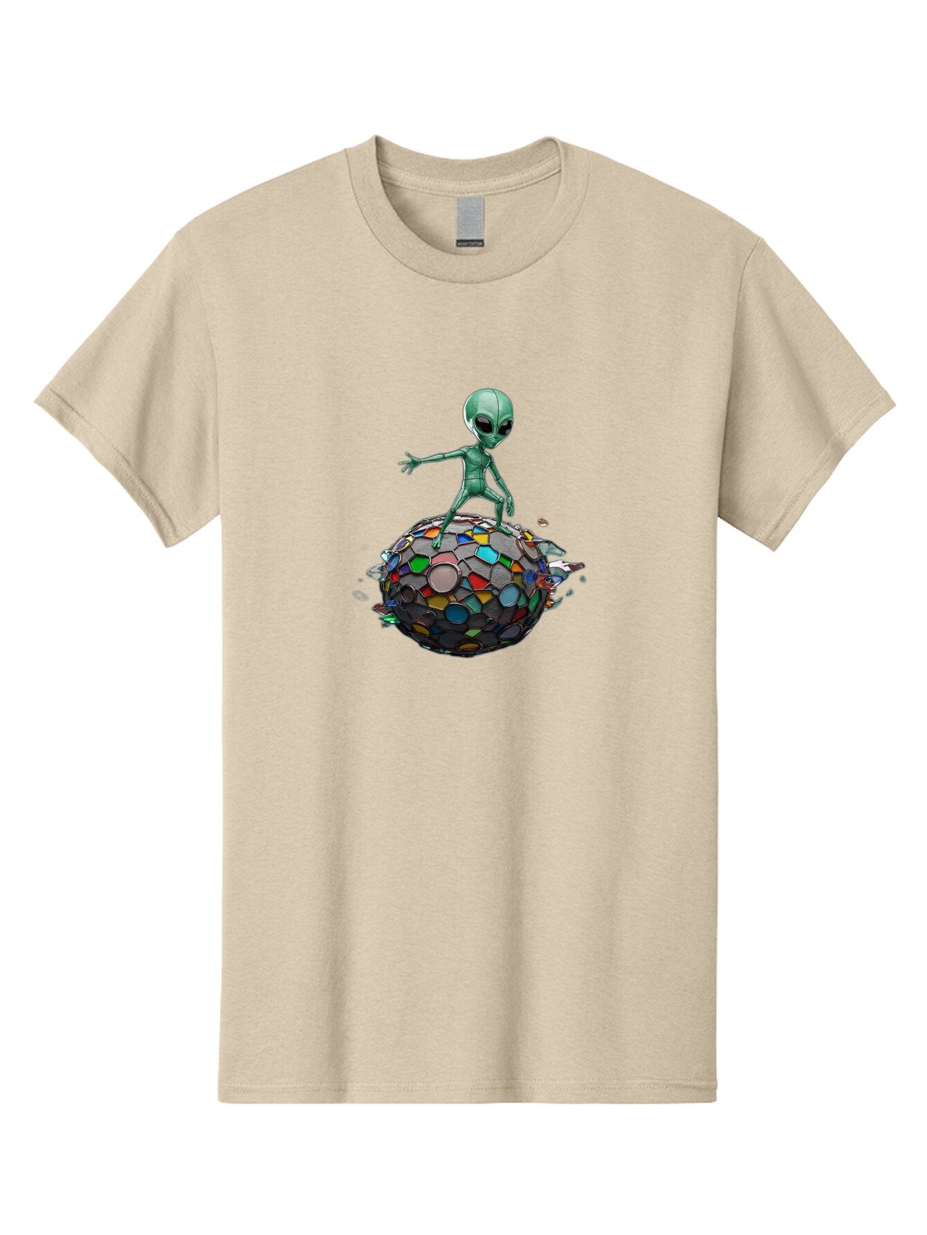Alien-On-Mosaic-Globe Men'S Graphic Tee, 100% Cotton, Comfortable Casual Summer Wear, Machine Washable, Vintage Camera, Old Camera, Antique Camera, Black Camera, Classic Photography, Photography Equipment, Nostalgic Device, Film Camera, Bao041 4