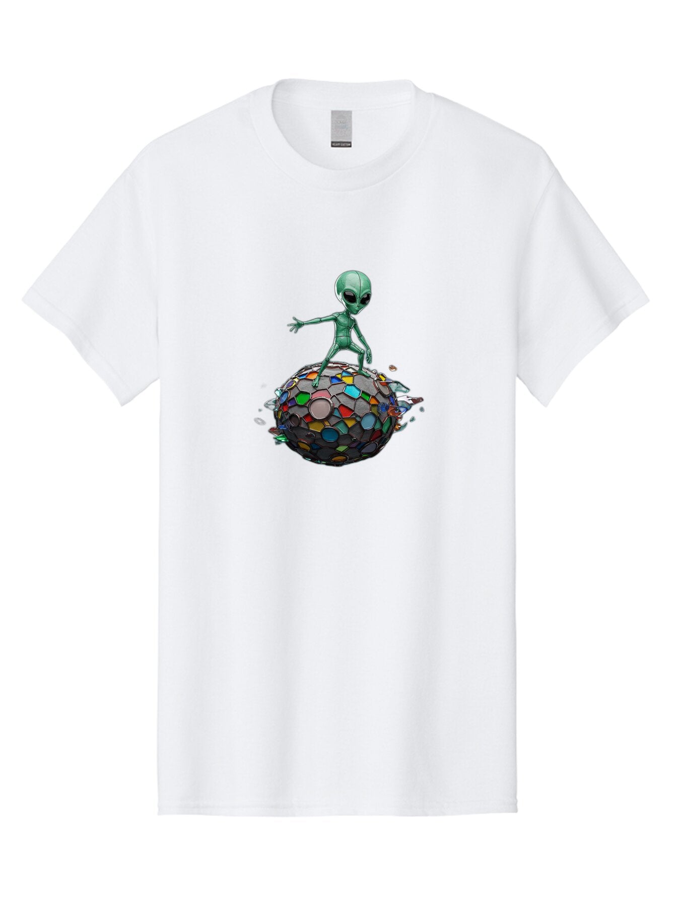 Alien-On-Mosaic-Globe Men'S Graphic Tee, 100% Cotton, Comfortable Casual Summer Wear, Machine Washable, Vintage Camera, Old Camera, Antique Camera, Black Camera, Classic Photography, Photography Equipment, Nostalgic Device, Film Camera, Bao041 10