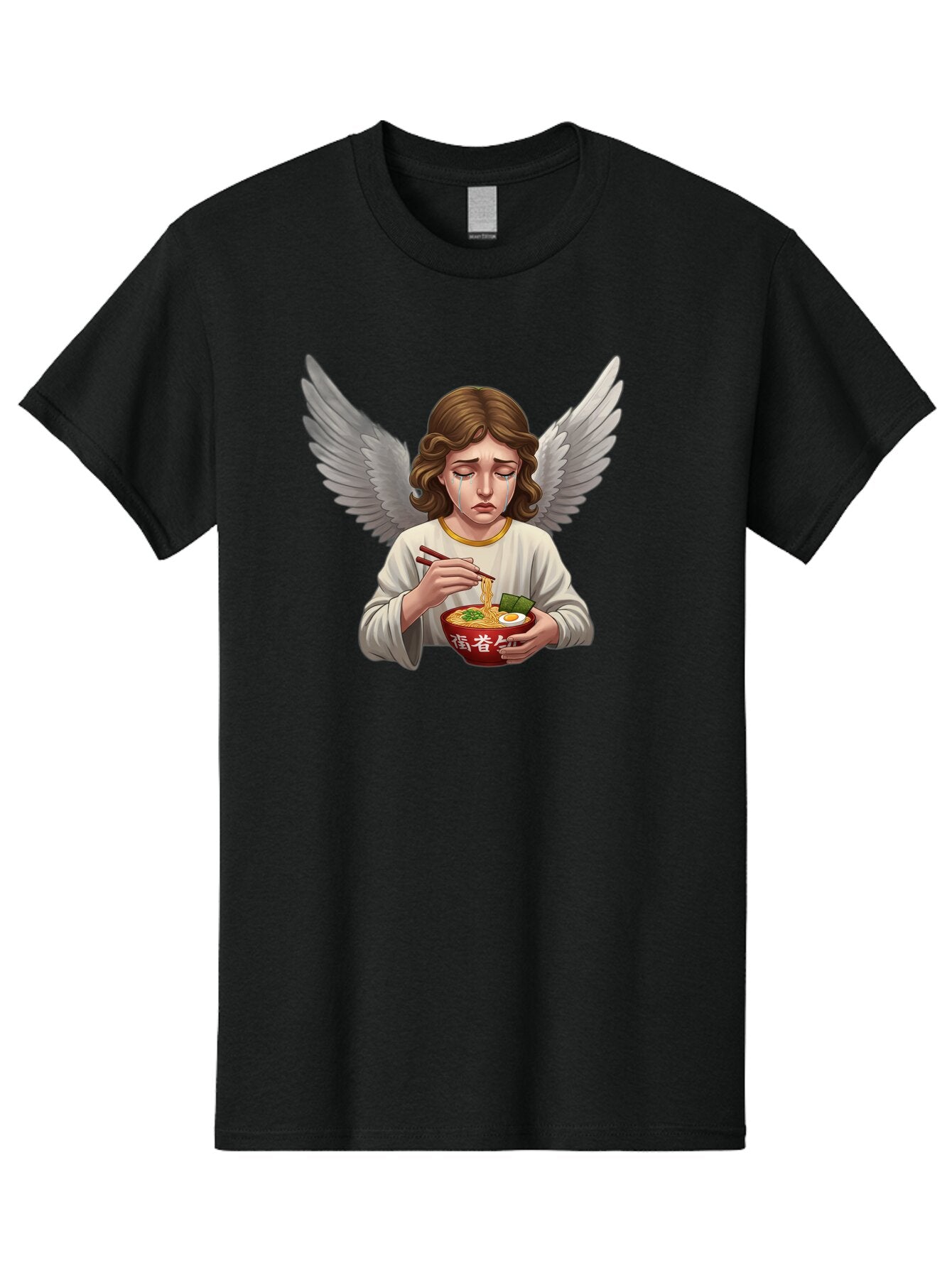 Angel-Eating-Ramen-2 Men'S Graphic Tee, 100% Cotton, Comfortable Casual Summer Wear, Machine Washable, Vintage Camera, Old Camera, Antique Camera, Black Camera, Classic Photography, Photography Equipment, Nostalgic Device, Film Camera, Bao053 4