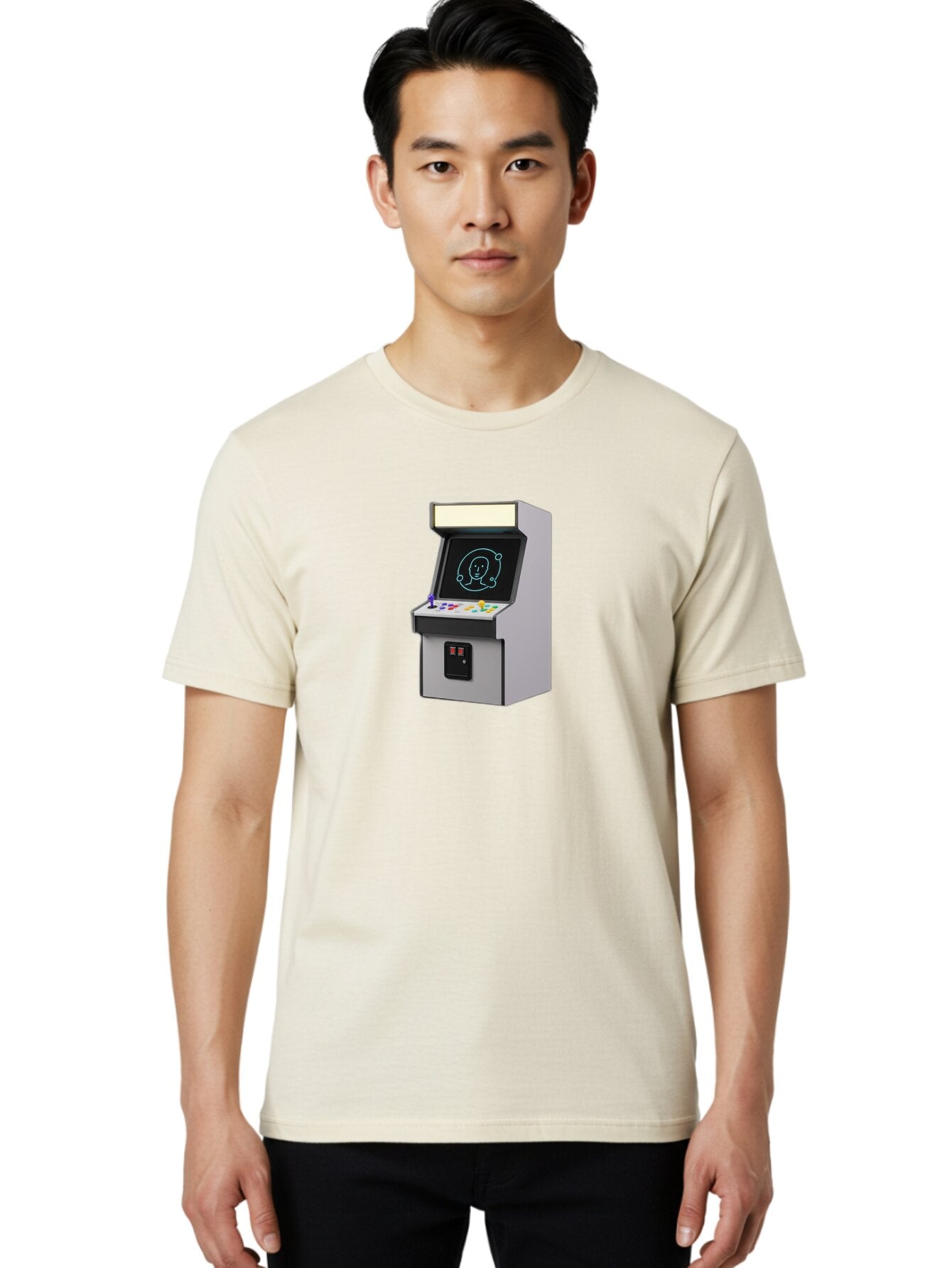 Arcade-Machine-2 Men'S Graphic Tee, 100% Cotton, Comfortable Casual Summer Wear, Machine Washable, Vintage Camera, Old Camera, Antique Camera, Black Camera, Classic Photography, Photography Equipment, Nostalgic Device, Film Camera, Camera Art Bao077 16