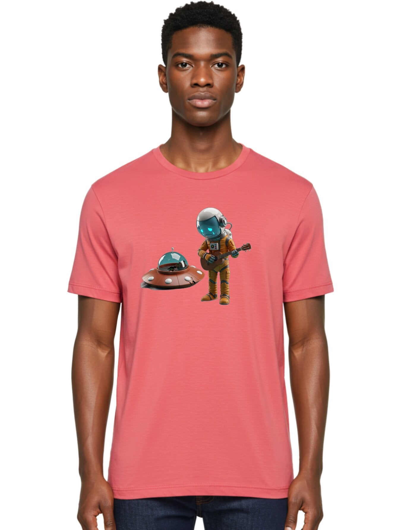 Astronaut-Playing-Guitar Men'S Graphic Tee, 100% Cotton, Comfortable Casual Summer Wear, Machine Washable, Vintage Camera, Old Camera, Antique Camera, Black Camera, Classic Photography, Photography Equipment, Nostalgic Device, Film Camera, Bao083 24