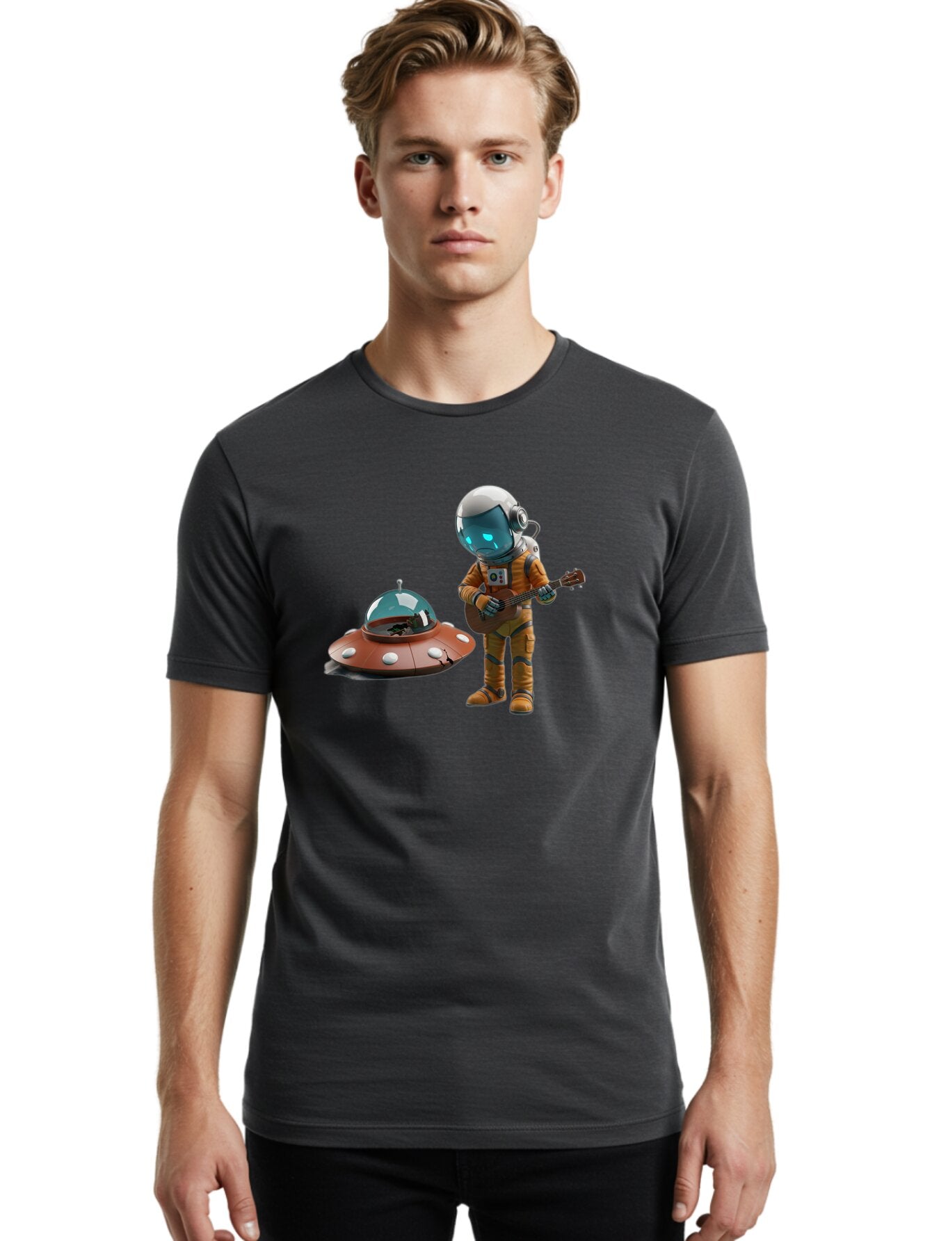 Astronaut-Playing-Guitar Men'S Graphic Tee, 100% Cotton, Comfortable Casual Summer Wear, Machine Washable, Vintage Camera, Old Camera, Antique Camera, Black Camera, Classic Photography, Photography Equipment, Nostalgic Device, Film Camera, Bao083 30