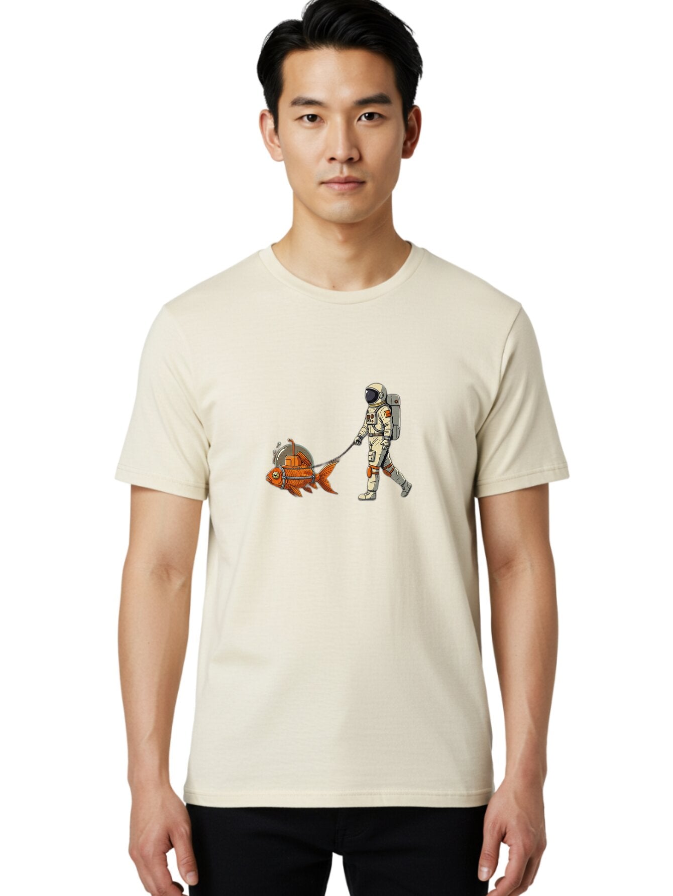 Astronaut-Walking-Fish-1 Men'S Graphic Tee, 100% Cotton, Comfortable Casual Summer Wear, Machine Washable, Vintage Camera, Old Camera, Antique Camera, Black Camera, Classic Photography, Photography Equipment, Nostalgic Device, Film Camera, Bao085 19