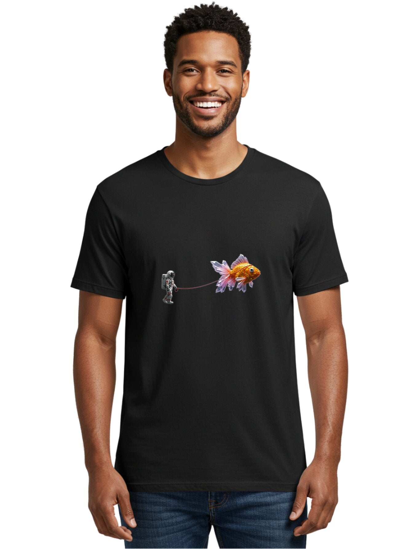 Astronaut-Walking-Goldfish-10 Men'S Graphic Tee, 100% Cotton, Comfortable Casual Summer Wear, Machine Washable, Vintage Camera, Old Camera, Antique Camera, Black Camera, Classic Photography, Photography Equipment, Nostalgic Device, Bao088 25