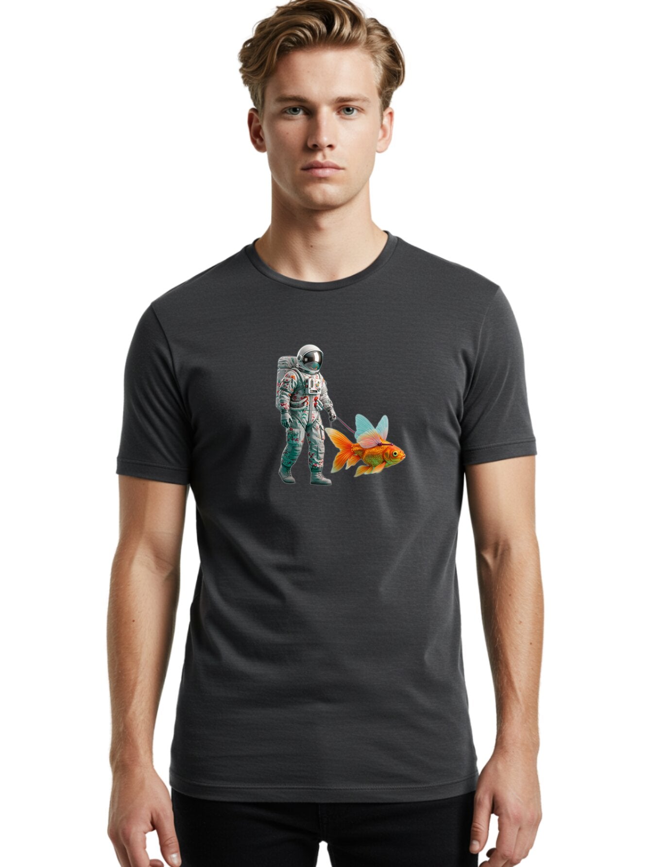 Astronaut-Walking-Goldfish-5 Men'S Graphic Tee, 100% Cotton, Comfortable Casual Summer Wear, Machine Washable, Vintage Camera, Old Camera, Antique Camera, Black Camera, Classic Photography, Photography Equipment, Nostalgic Device, Film Camera, Bao092 19