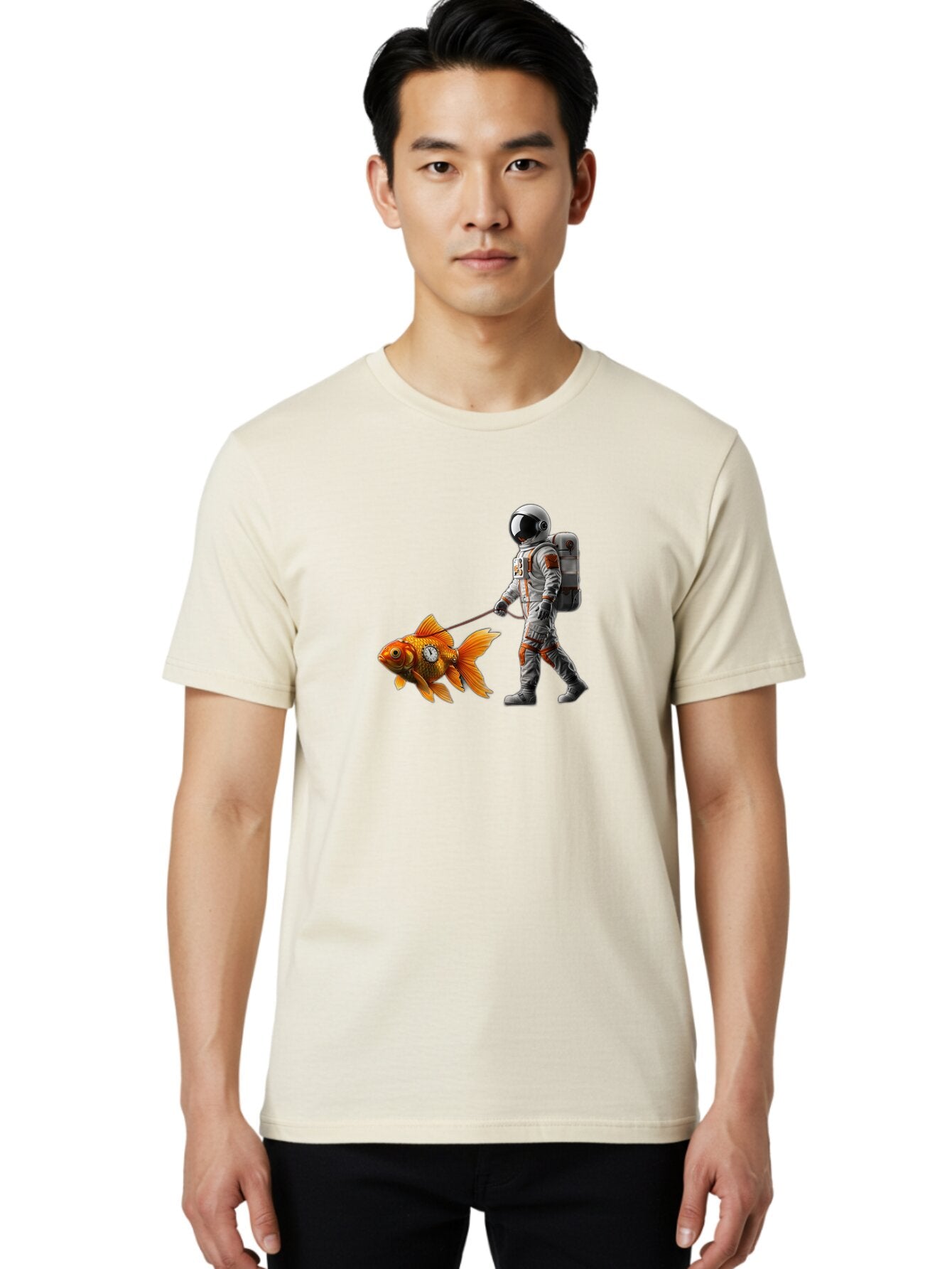 Astronaut-Walking-Goldfish-7 Men'S Graphic Tee, 100% Cotton, Comfortable Casual Summer Wear, Machine Washable, Vintage Camera, Old Camera, Antique Camera, Black Camera, Classic Photography, Photography Equipment, Nostalgic Device, Film Camera, Bao094 23