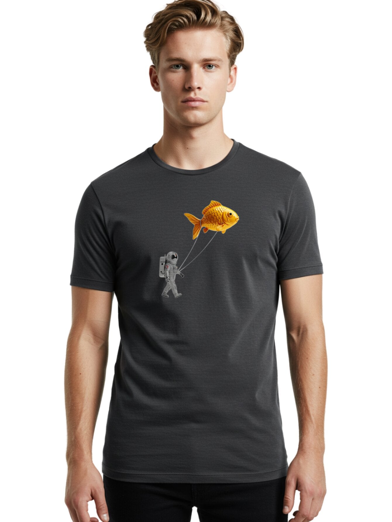 Astronaut-With-Goldfish-Balloon Men'S Graphic Tee, 100% Cotton, Comfortable Casual Summer Wear, Machine Washable, Vintage Camera, Old Camera, Antique Camera, Black Camera, Classic Photography, Photography Equipment, Nostalgic Device, Bao098 16