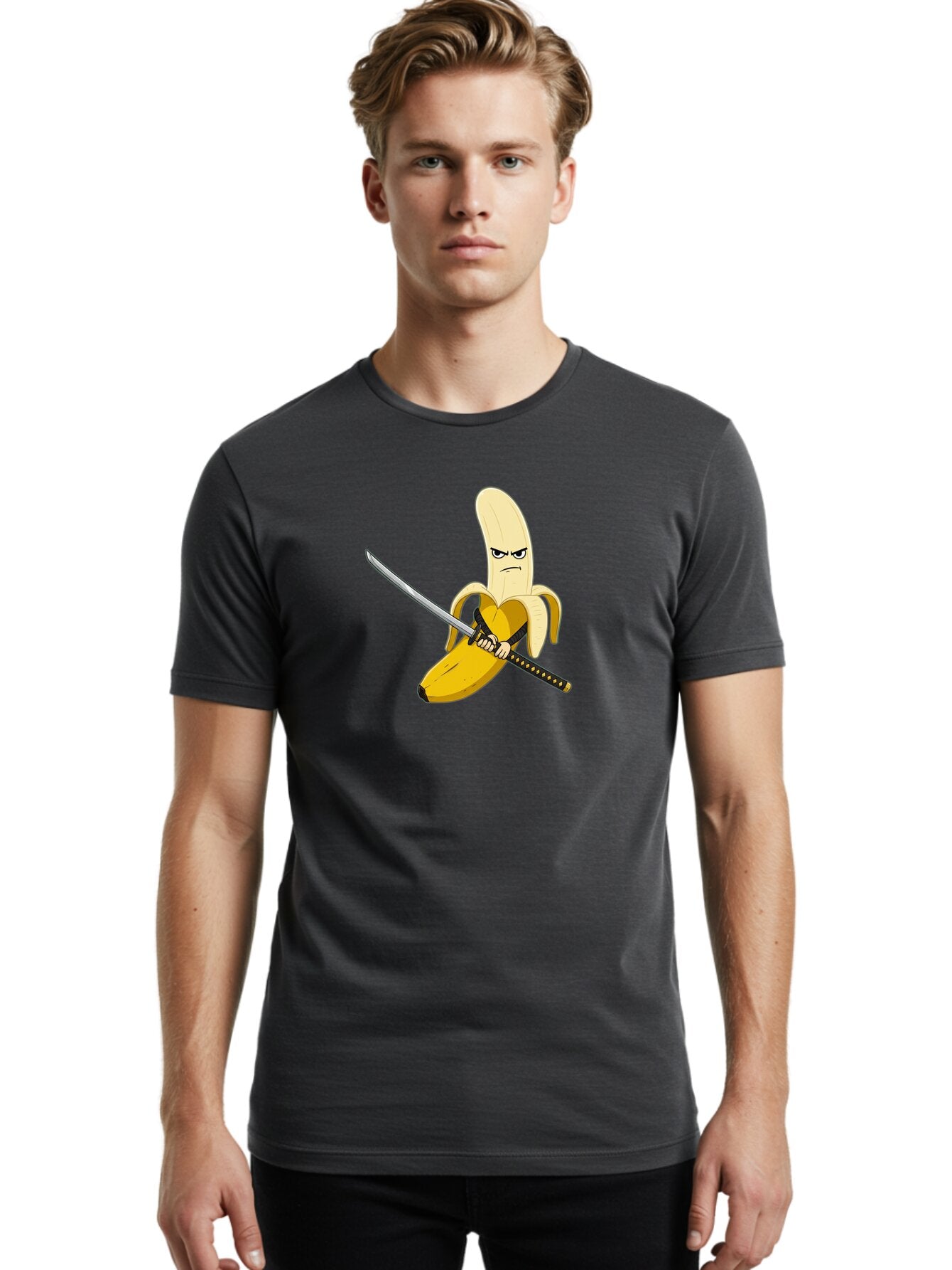 Banana-Samurai-1 Men'S Graphic Tee, 100% Cotton, Comfortable Casual Summer Wear, Machine Washable, Vintage Camera, Old Camera, Antique Camera, Black Camera, Classic Photography, Photography Equipment, Nostalgic Device, Film Camera, Camera Art Bao112 24