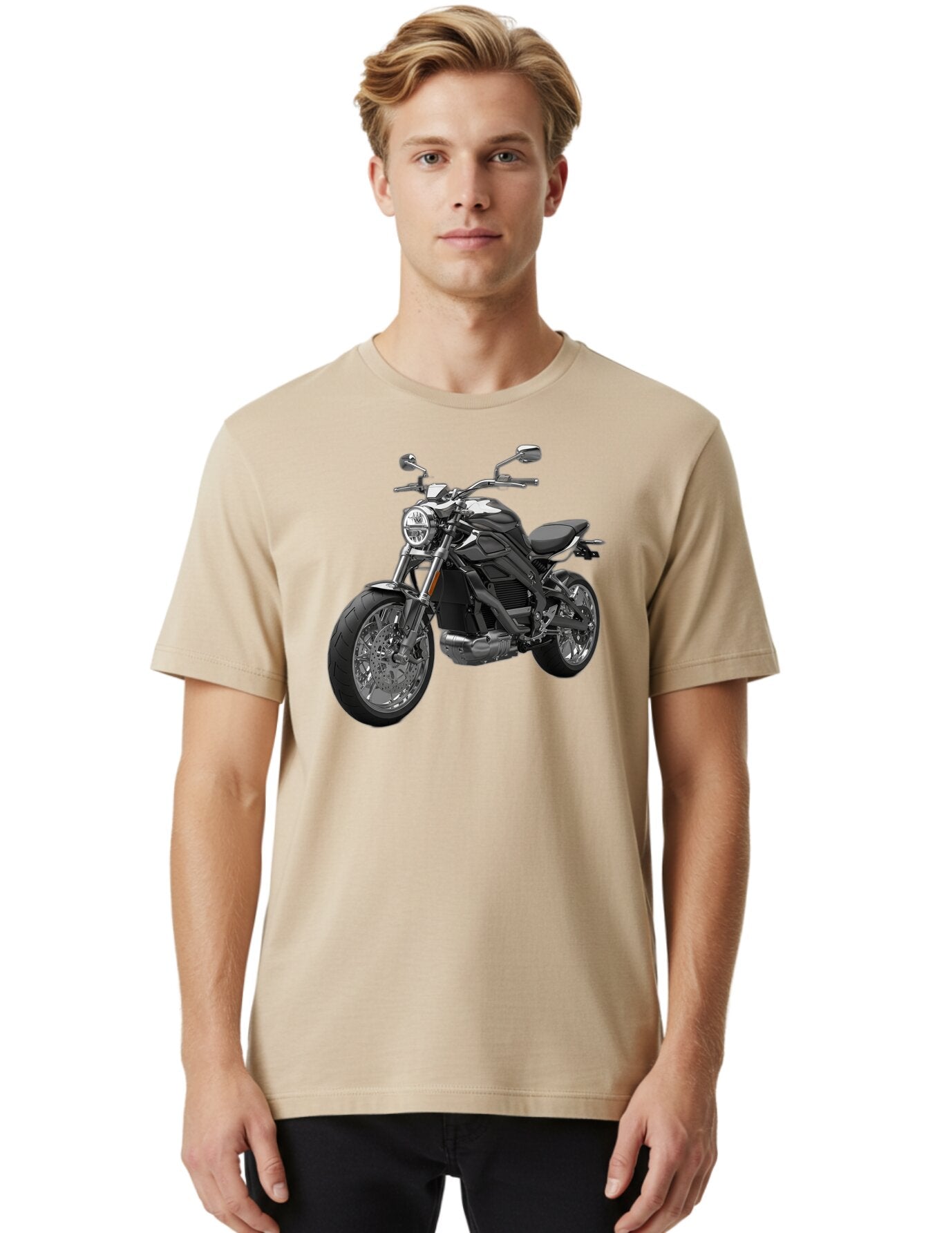 Black-Motorcycle-1 Men'S Graphic Tee, 100% Cotton, Comfortable Casual Summer Wear, Machine Washable, Vintage Camera, Old Camera, Antique Camera, Black Camera, Classic Photography, Photography Equipment, Nostalgic Device, Film Camera, Bao129 23