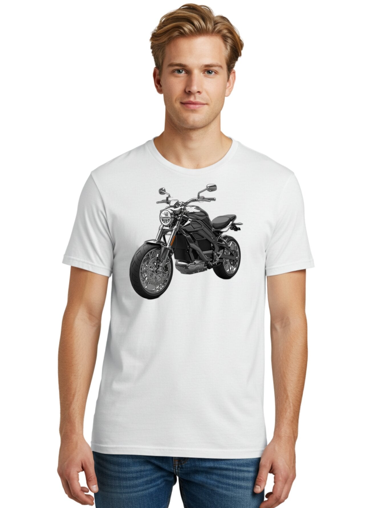 Black-Motorcycle-1 Men'S Graphic Tee, 100% Cotton, Comfortable Casual Summer Wear, Machine Washable, Vintage Camera, Old Camera, Antique Camera, Black Camera, Classic Photography, Photography Equipment, Nostalgic Device, Film Camera, Bao129 16