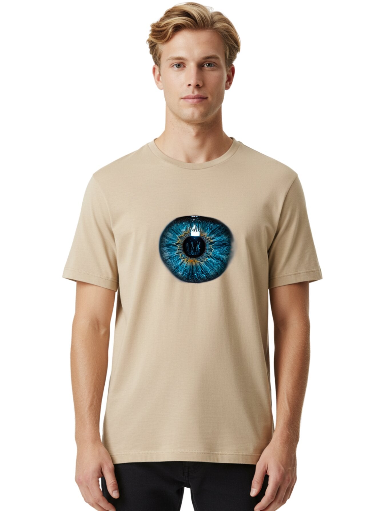 Blue-Eye-1 Men'S Graphic Tee, 100% Cotton, Comfortable Casual Summer Wear, Machine Washable, Vintage Camera, Old Camera, Antique Camera, Black Camera, Classic Photography, Photography Equipment, Nostalgic Device, Film Camera, Camera Art Bao135 23