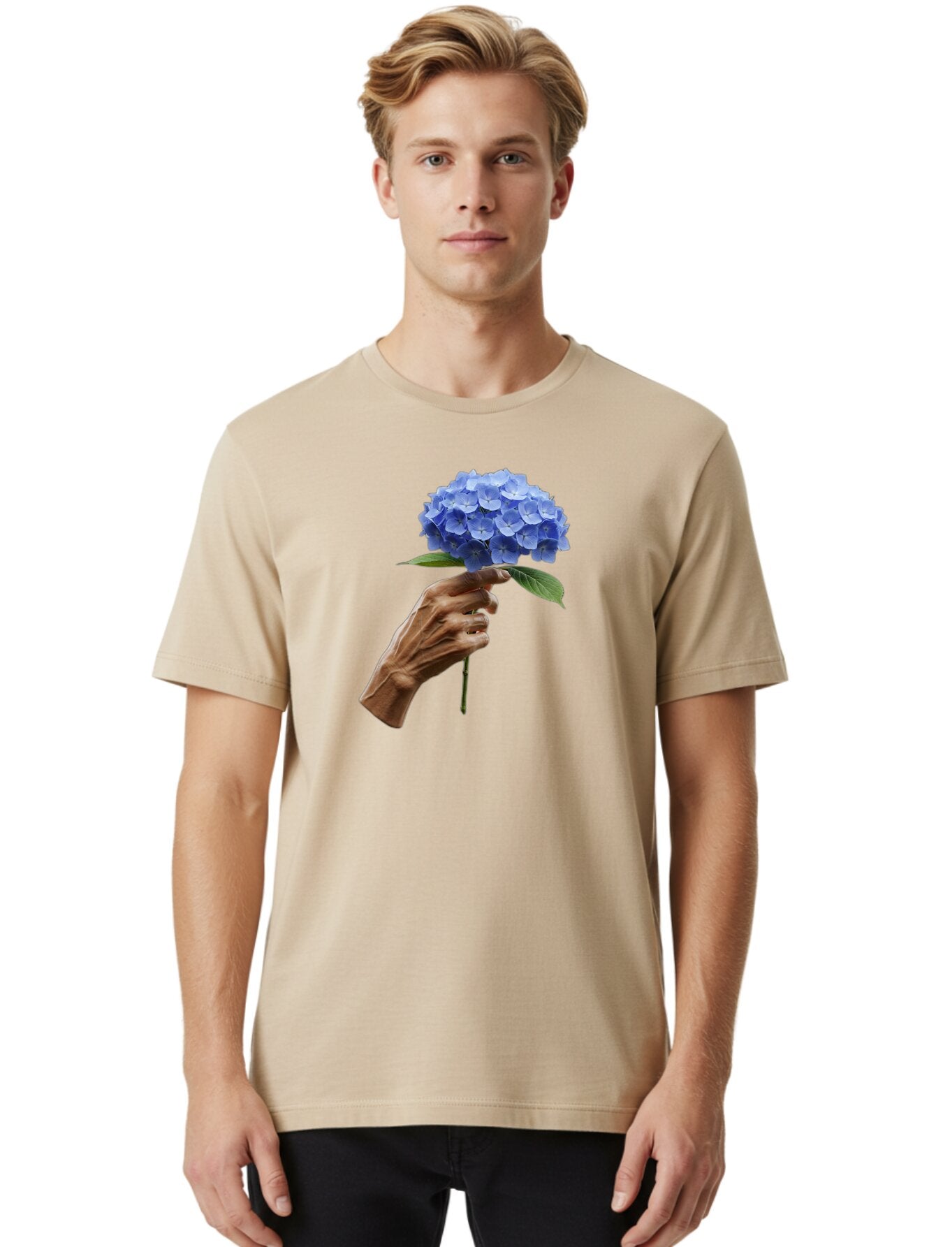 Blue-Hydrangea Men'S Graphic Tee, 100% Cotton, Comfortable Casual Summer Wear, Machine Washable, Vintage Camera, Old Camera, Antique Camera, Black Camera, Classic Photography, Photography Equipment, Nostalgic Device, Film Camera, Camera Art Bao138 23