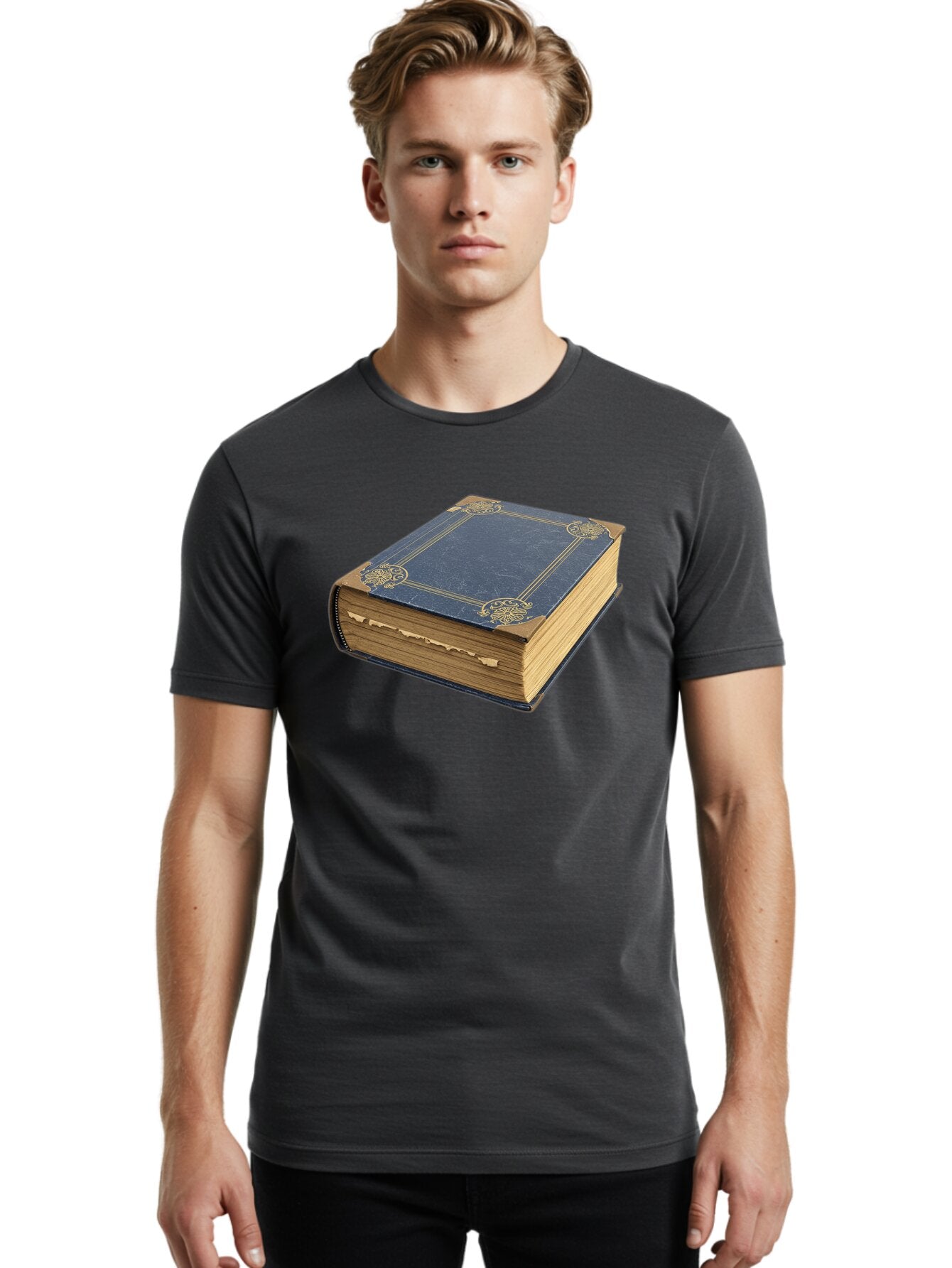 Blue-Leather-Book Men'S Graphic Tee, 100% Cotton, Comfortable Casual Summer Wear, Machine Washable, Vintage Camera, Old Camera, Antique Camera, Black Camera, Classic Photography, Photography Equipment, Nostalgic Device, Film Camera, Camera Art Bao139 26