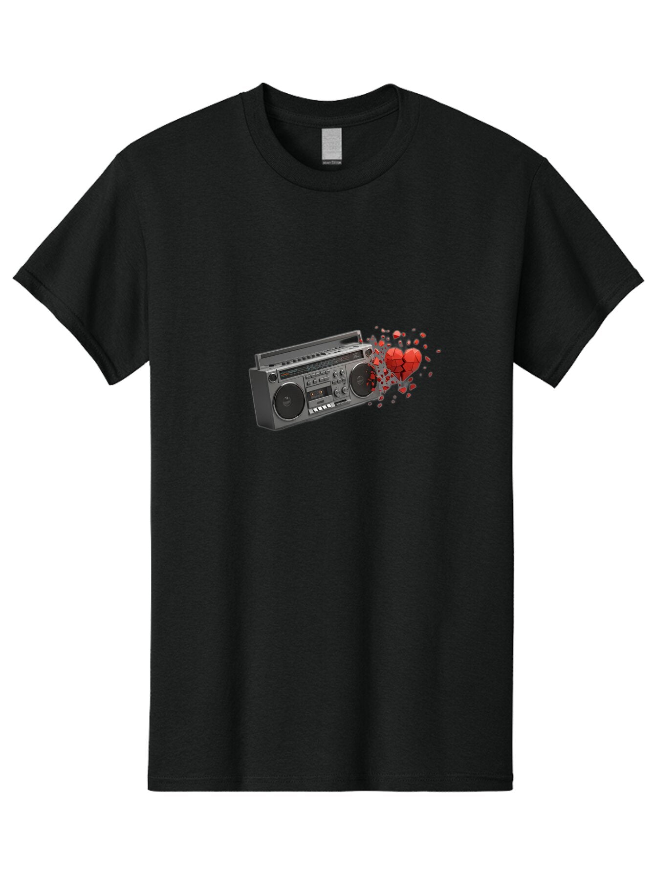 Boombox-Heart Men'S Graphic Tee, 100% Cotton, Comfortable Casual Summer Wear, Machine Washable, Vintage Camera, Old Camera, Antique Camera, Black Camera, Classic Photography, Photography Equipment, Nostalgic Device, Film Camera, Camera Art Bao146 9