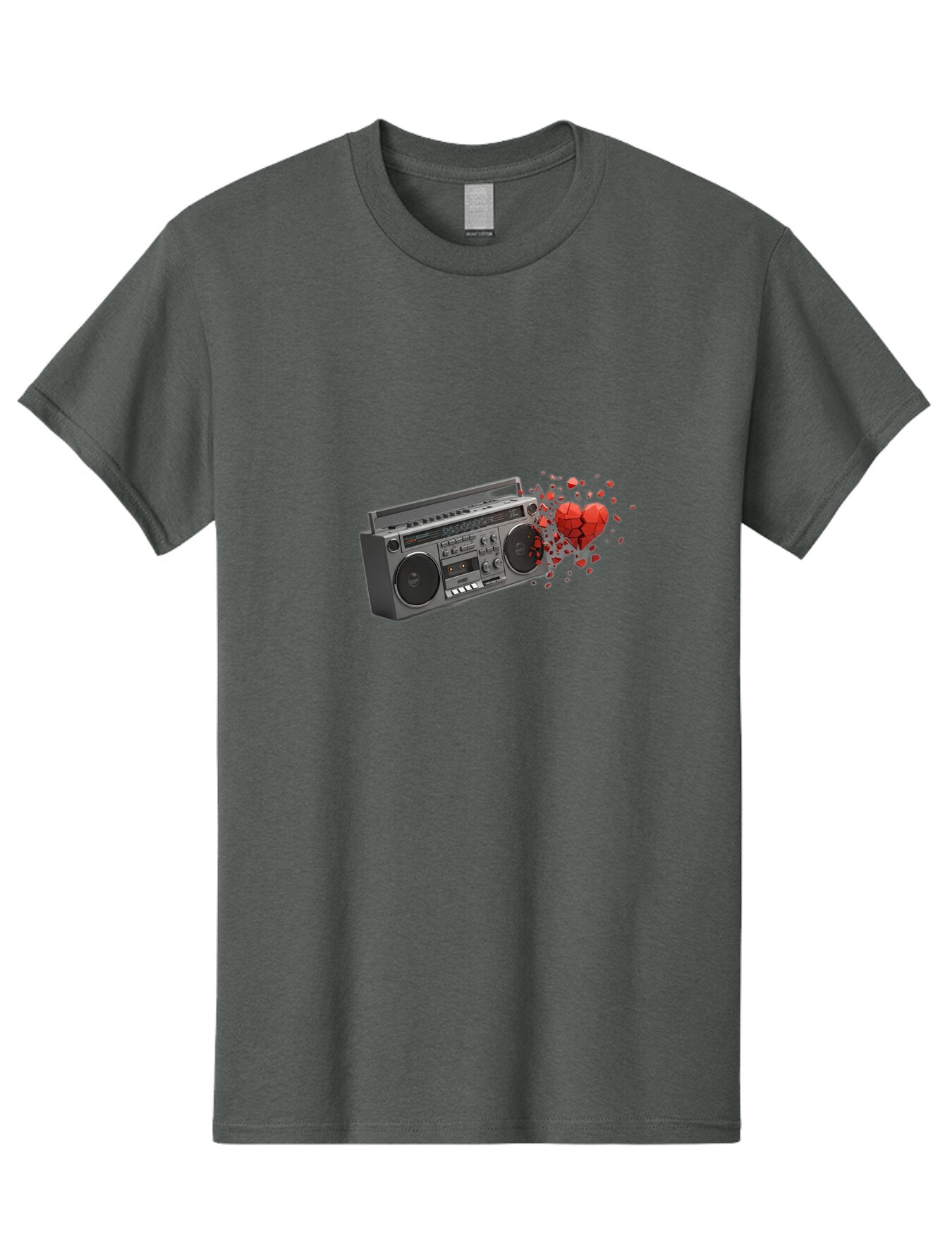 Boombox-Heart Men'S Graphic Tee, 100% Cotton, Comfortable Casual Summer Wear, Machine Washable, Vintage Camera, Old Camera, Antique Camera, Black Camera, Classic Photography, Photography Equipment, Nostalgic Device, Film Camera, Camera Art Bao146 3