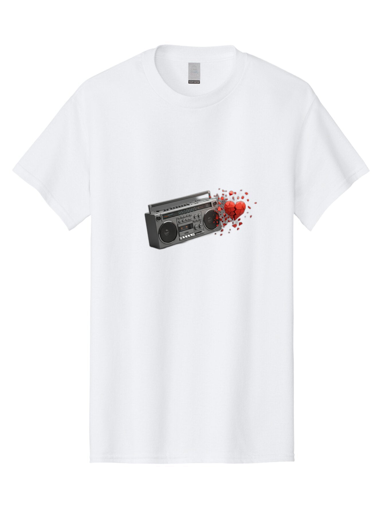 Boombox-Heart Men'S Graphic Tee, 100% Cotton, Comfortable Casual Summer Wear, Machine Washable, Vintage Camera, Old Camera, Antique Camera, Black Camera, Classic Photography, Photography Equipment, Nostalgic Device, Film Camera, Camera Art Bao146 6