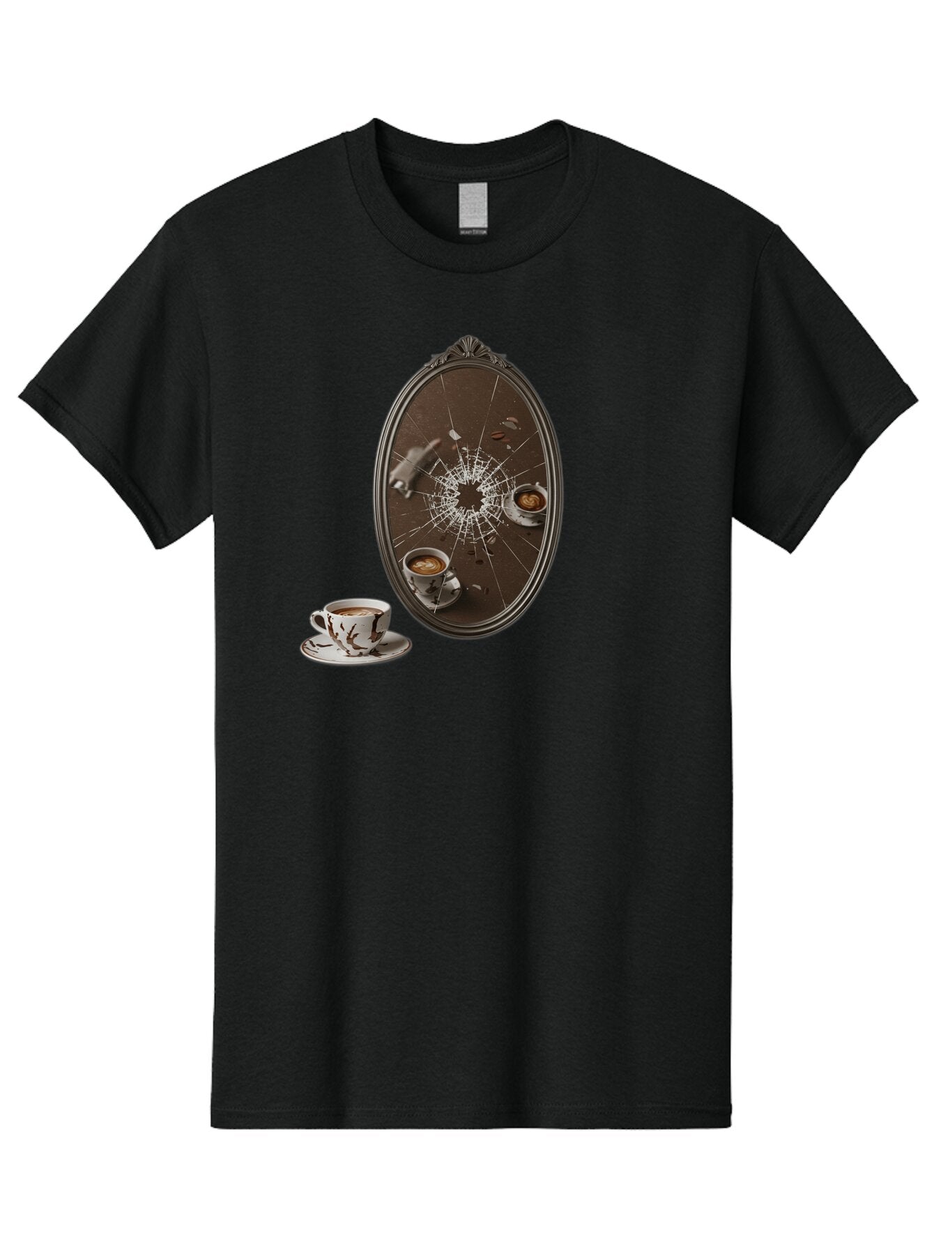 Broken-Mirror-Coffee Men'S Graphic Tee, 100% Cotton, Comfortable Casual Summer Wear, Machine Washable, Vintage Camera, Old Camera, Antique Camera, Black Camera, Classic Photography, Photography Equipment, Nostalgic Device, Film Camera, Bao150 4