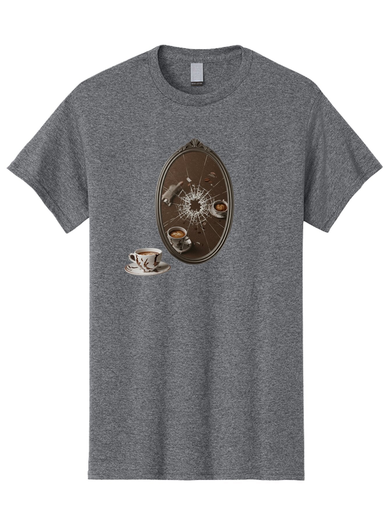 Broken-Mirror-Coffee Men'S Graphic Tee, 100% Cotton, Comfortable Casual Summer Wear, Machine Washable, Vintage Camera, Old Camera, Antique Camera, Black Camera, Classic Photography, Photography Equipment, Nostalgic Device, Film Camera, Bao150 10