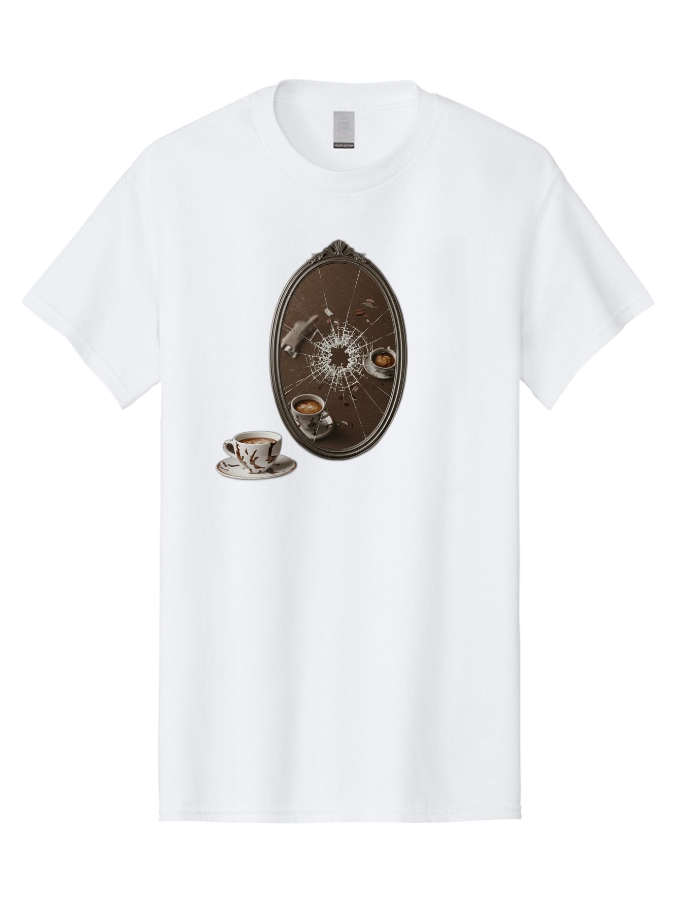 Broken-Mirror-Coffee Men'S Graphic Tee, 100% Cotton, Comfortable Casual Summer Wear, Machine Washable, Vintage Camera, Old Camera, Antique Camera, Black Camera, Classic Photography, Photography Equipment, Nostalgic Device, Film Camera, Bao150 15