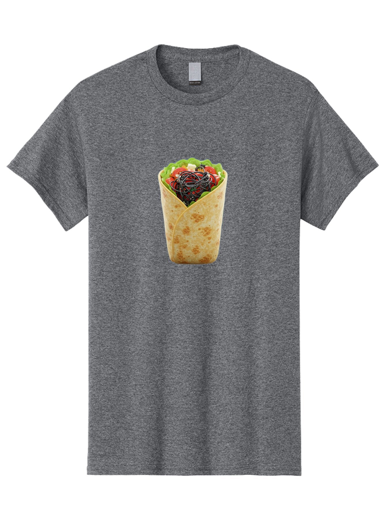 Cable-Wrapped-In-Tortilla Men'S Graphic Tee, 100% Cotton, Comfortable Casual Summer Wear, Machine Washable, Vintage Camera, Old Camera, Antique Camera, Black Camera, Classic Photography, Photography Equipment, Nostalgic Device, Film Camera, Bao163 15