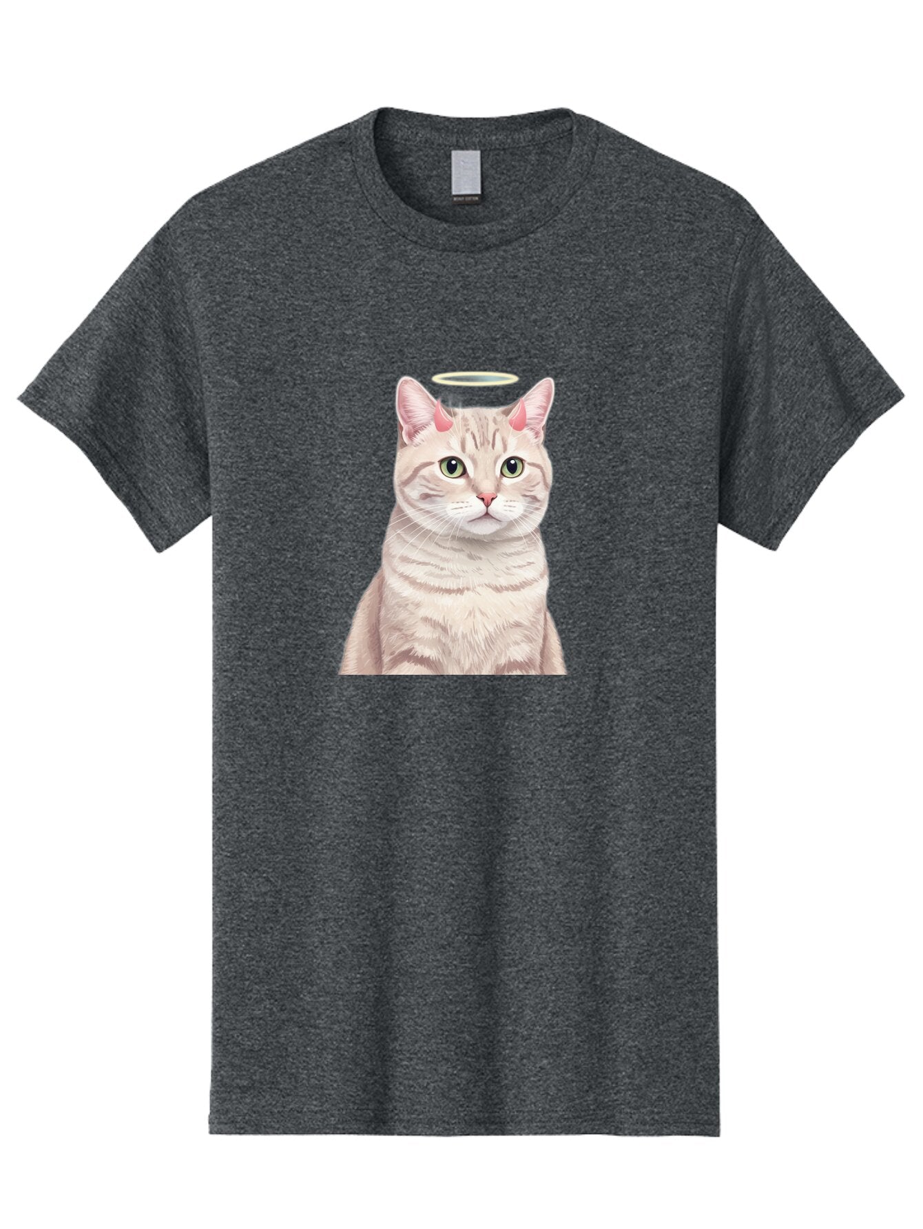 Cat-With-Halo-1 Men'S Graphic Tee, 100% Cotton, Comfortable Casual Summer Wear, Machine Washable, Vintage Camera, Old Camera, Antique Camera, Black Camera, Classic Photography, Photography Equipment, Nostalgic Device, Film Camera, Camera Art Bao204 14