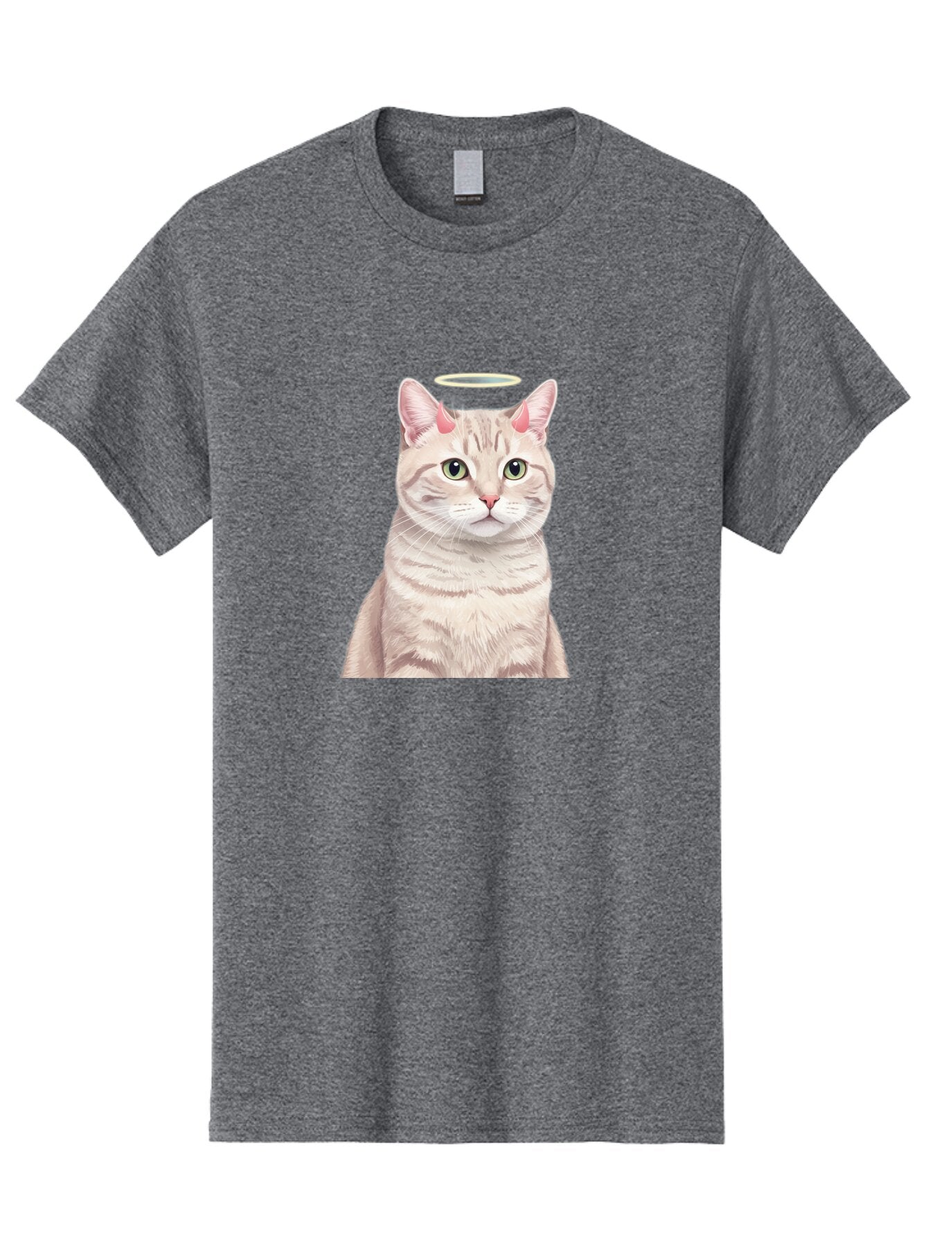 Cat-With-Halo-1 Men'S Graphic Tee, 100% Cotton, Comfortable Casual Summer Wear, Machine Washable, Vintage Camera, Old Camera, Antique Camera, Black Camera, Classic Photography, Photography Equipment, Nostalgic Device, Film Camera, Camera Art Bao204